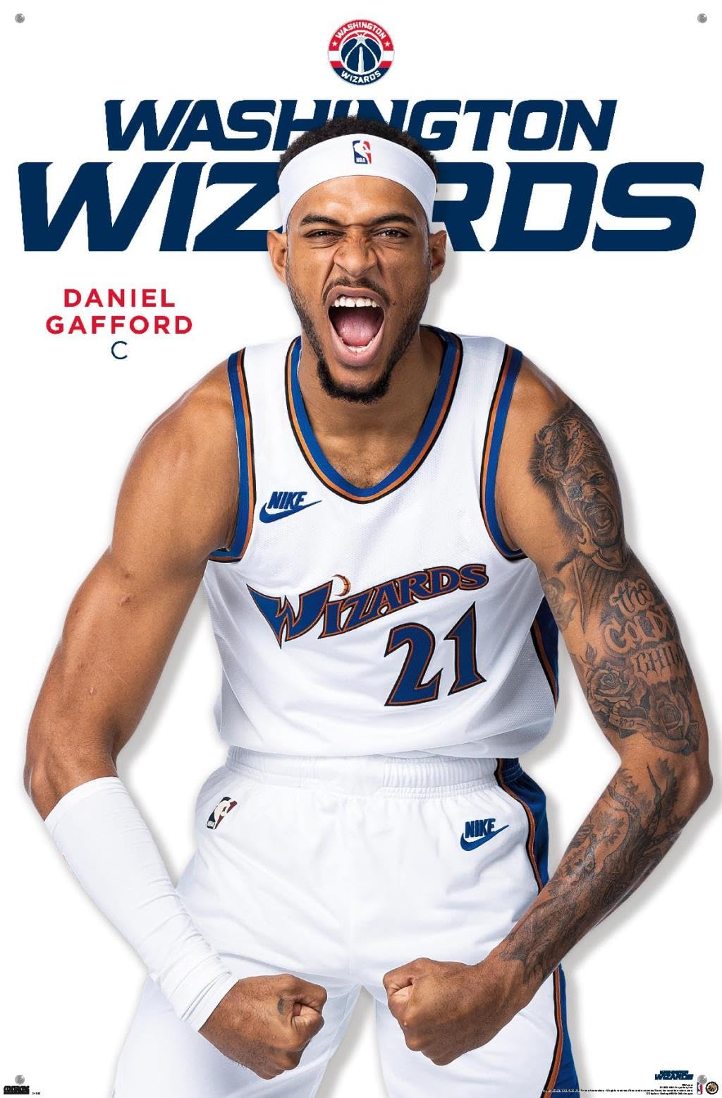 1024x1556 Trends International NBA Washington Wizardsóster de pared de la serie 23 de Daniel Gafford, 22.37 x 34.00 pulgadas, paquete de póster y alfiler : Deportes y Actividades al Aire Libre