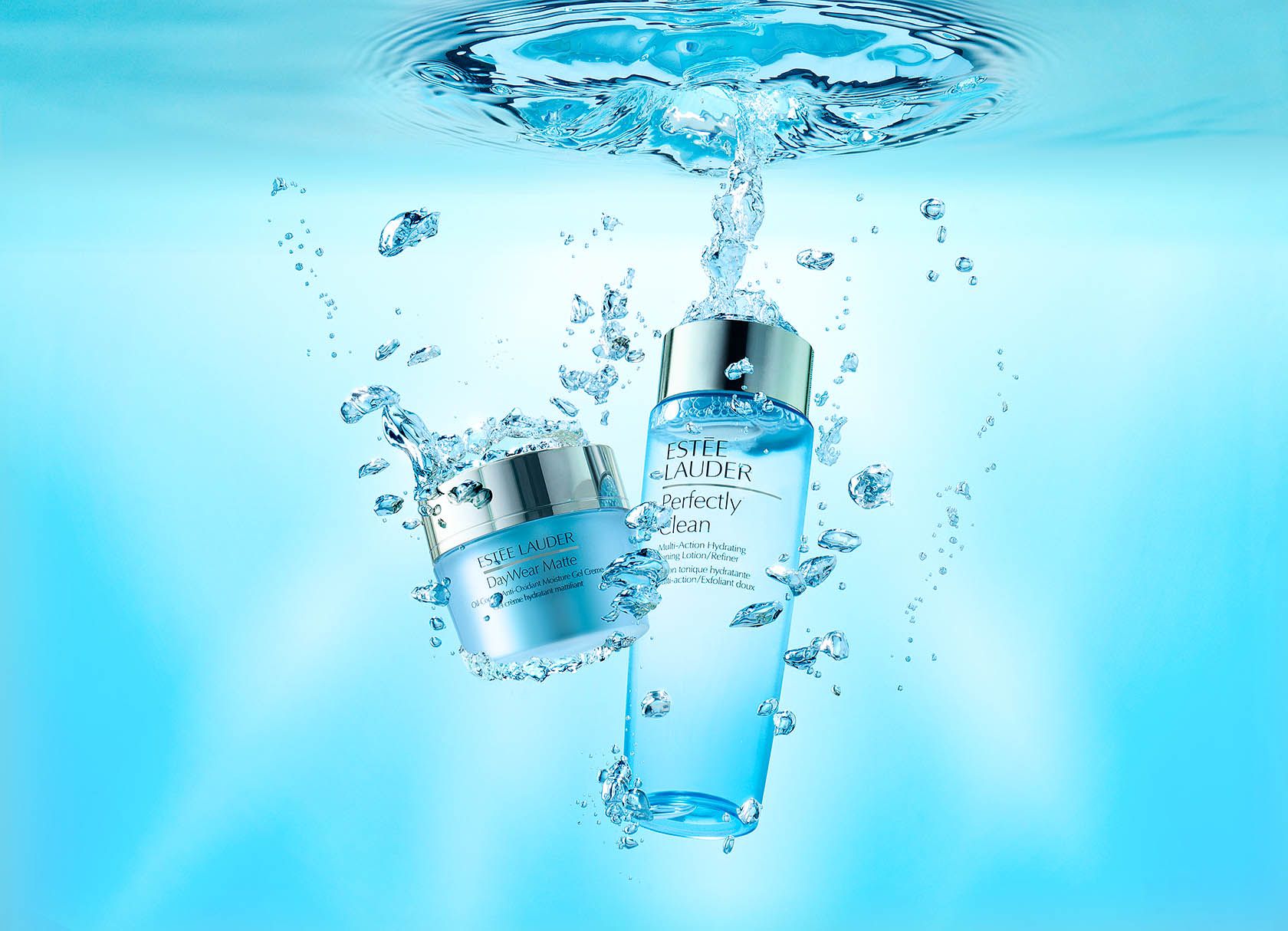 1680x1214 Packshot Factory background Lauder skin care under water