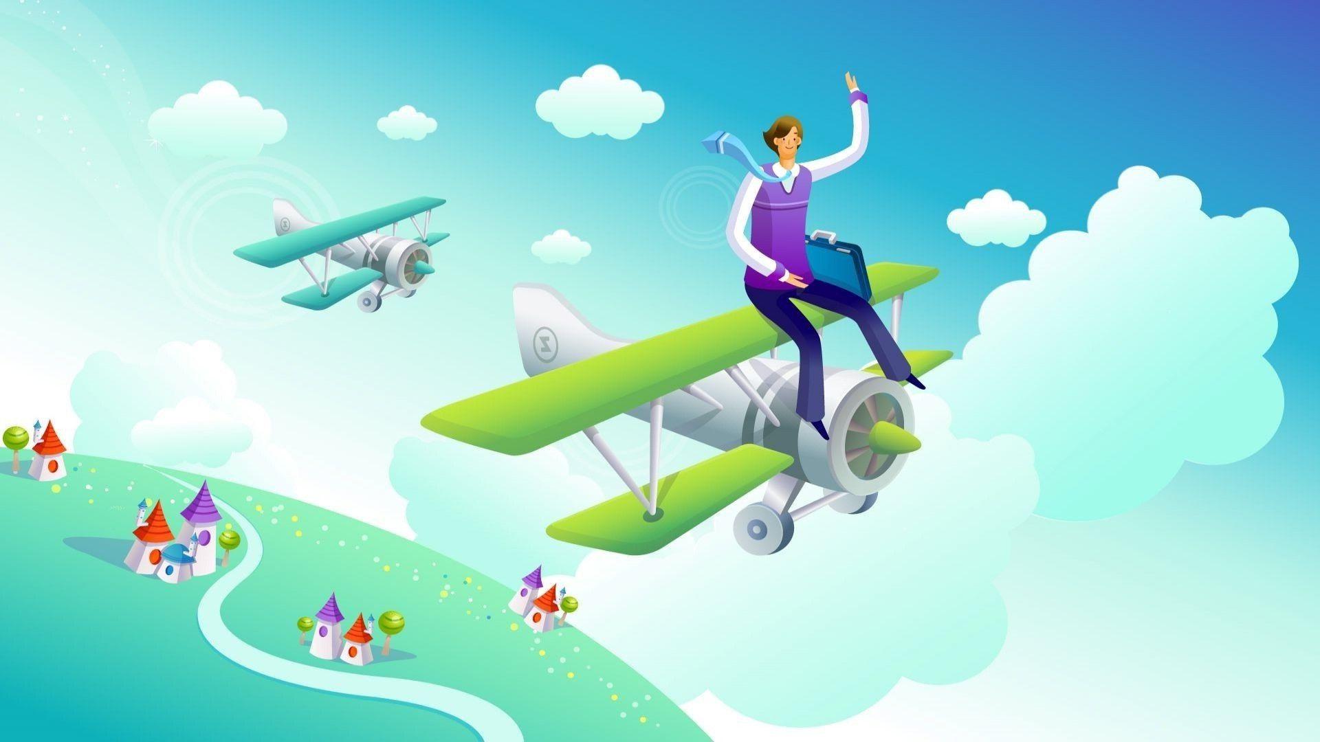 Cartoon Airplane Wallpapers - Top Free Cartoon Airplane Backgrounds ...