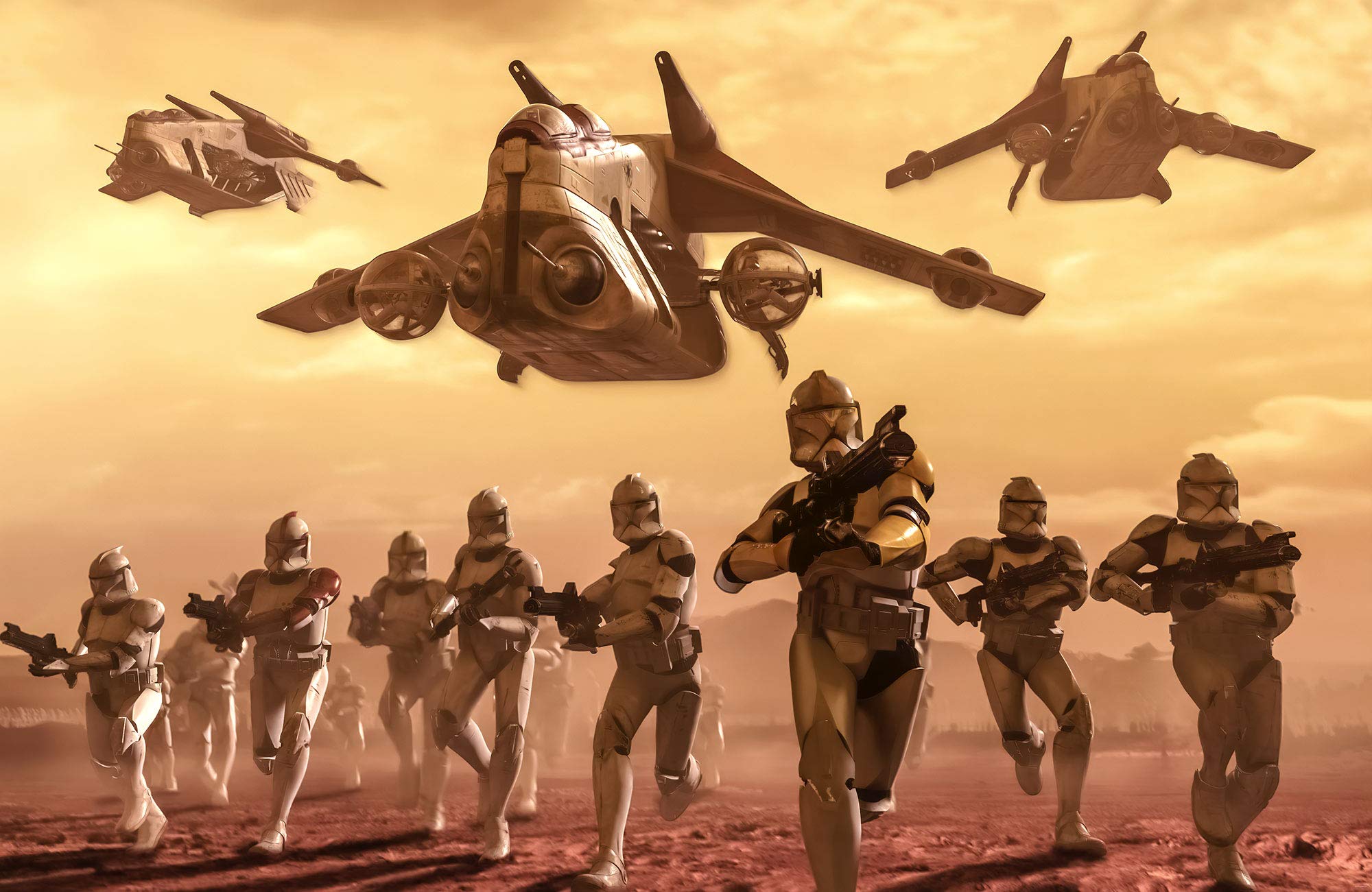 2000x1301 Komar Star Wars Classic Clone Trooper. Size: 400 X 260 Cm (Width X Height), Width 50 Cm. Wallpaper, Mural Decoration, Wall Plaque, Children's Room. DX8 040 Non Woven Photo Wallpaper, Yellow, Brown