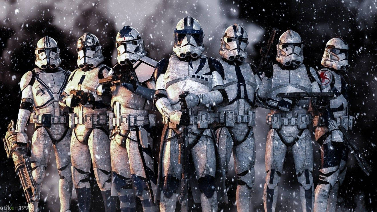1320x743 Download Brave Clone Troopers Braving Harsh Weather Conditions Wallpaper
