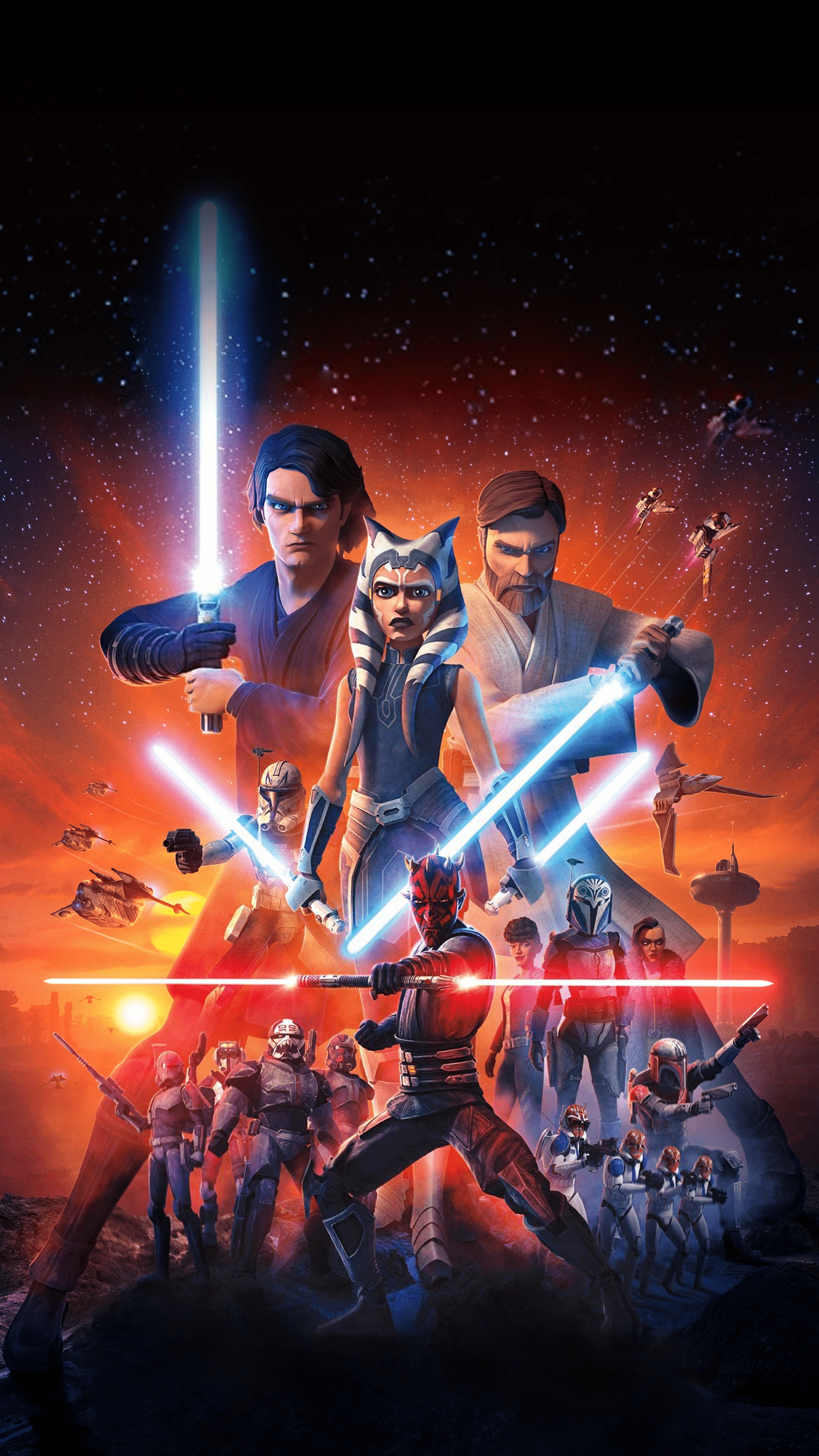 2160x3840 I couldn't find a decent looking textless version of the Clone Wars poster so I did one of my own to make a mobile wallpaper