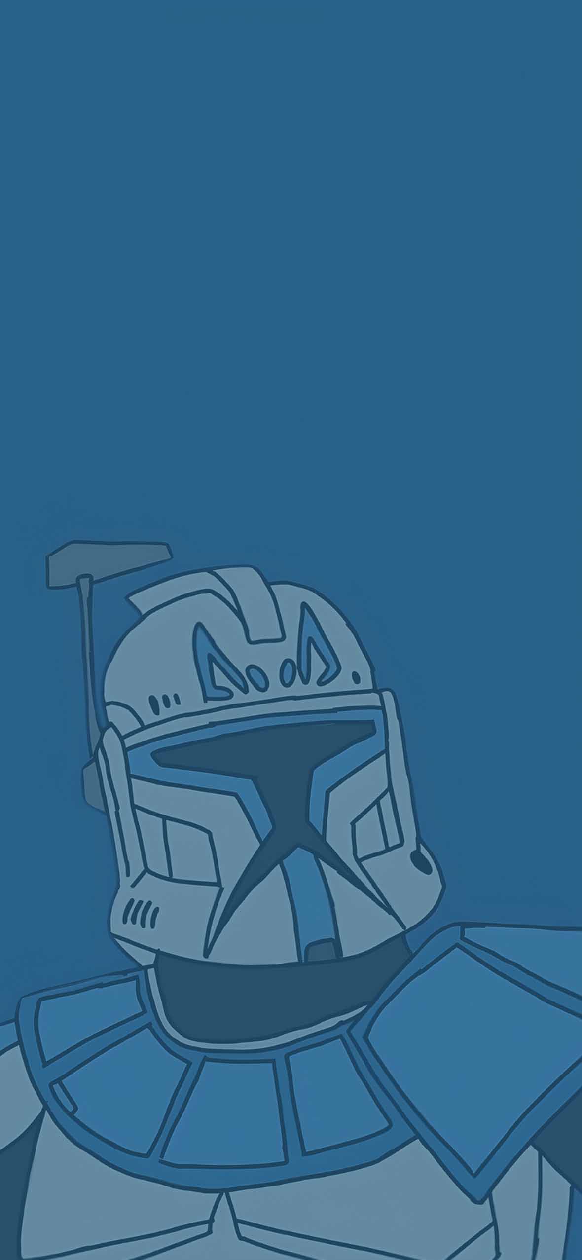 1180x2554 Blue Clone Trooper Minimal Cartoon Wallpaper Wars Vibes