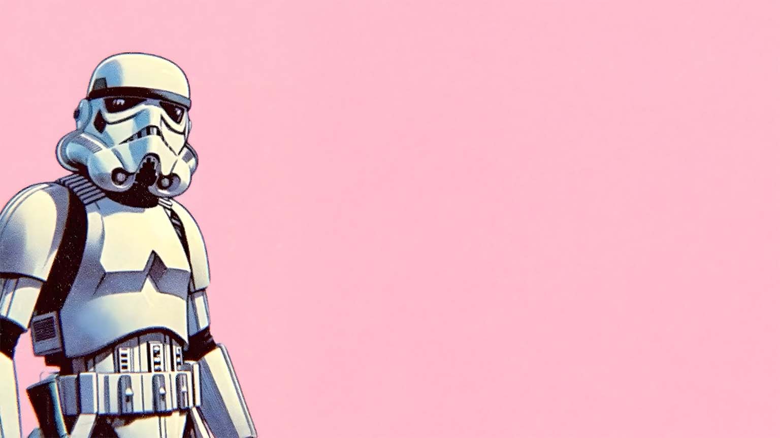 1536x864 Stormtrooper On Pink Background Pop Art Desktop Wallpaper 4K