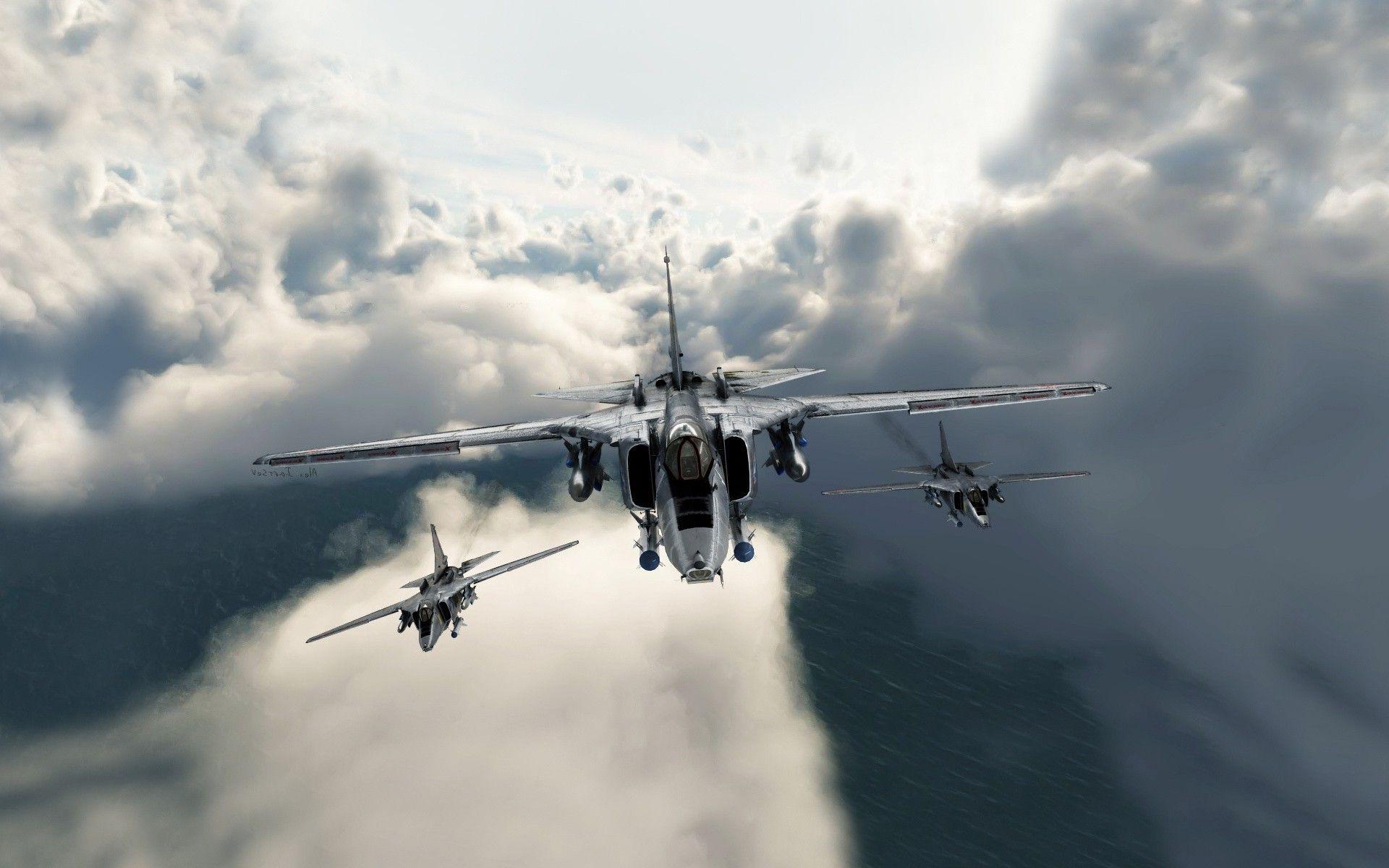 1920x1200 digital Art, Clouds, Aircraft, Military Aircraft, Jet Fighter