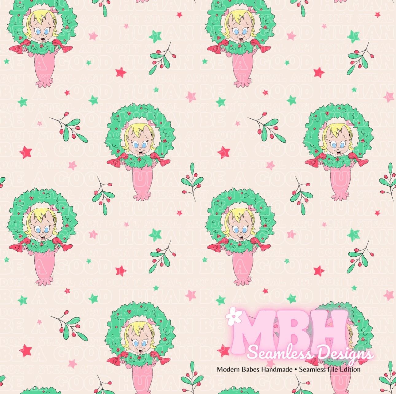 1290x1282 Cindy Lou Who Seamless Pattern