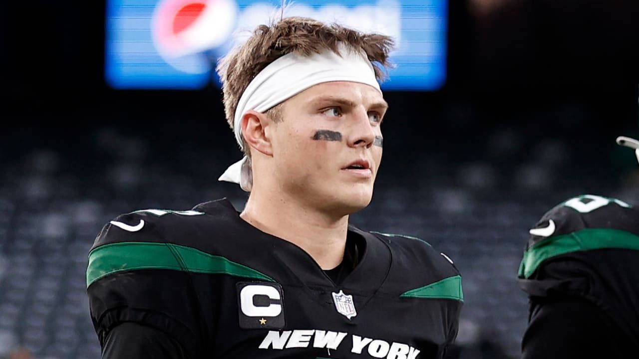 1280x720 Download NY Jets Zach Wilson White Bandana Wallpaper