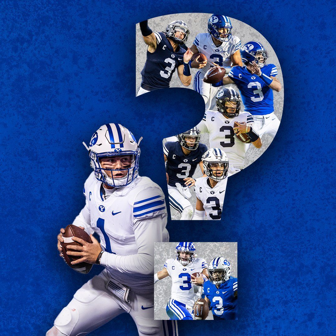 1080x1080 QOTD: What does Jaren Hall have to do in 2022 to be as good or better than 2020 Zach Wilson? #BYUSN. #BYUFOOTBALL