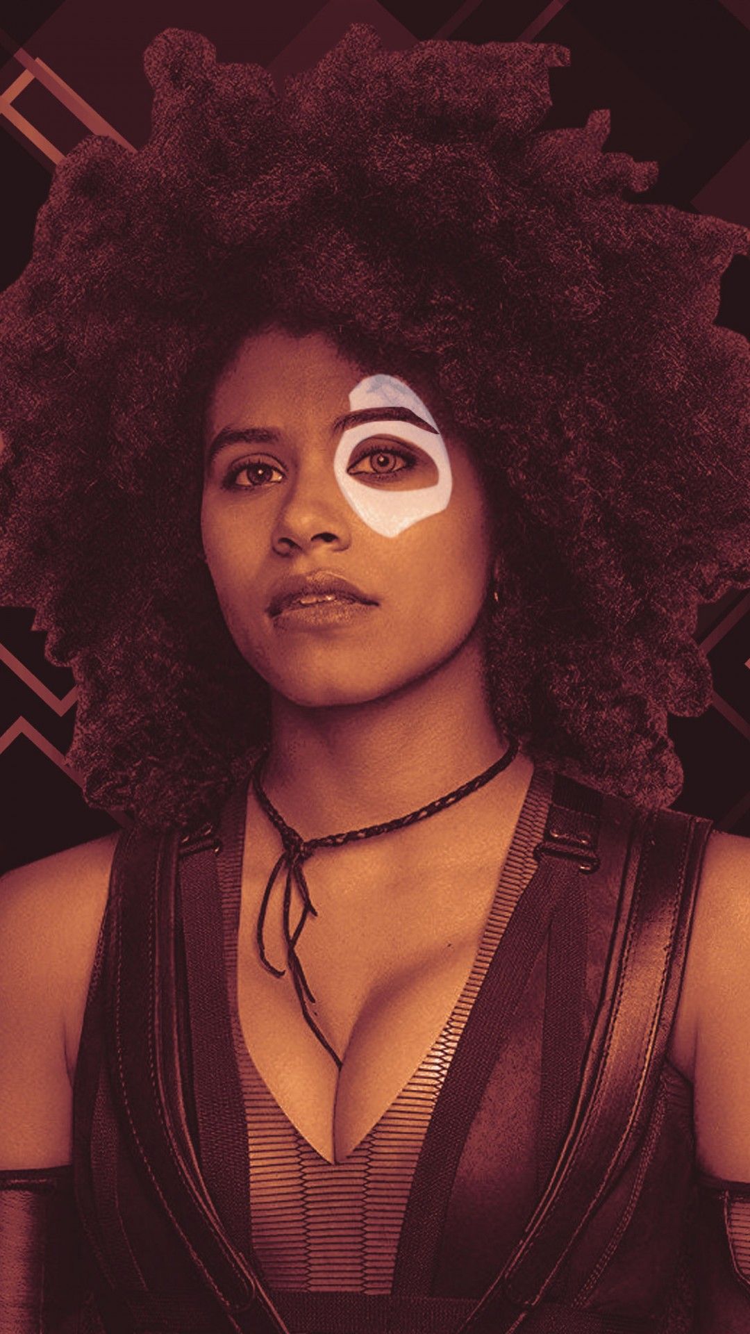 1080x1920 Zazie Beetz as Domino in Deadpool 2 Wallpaper