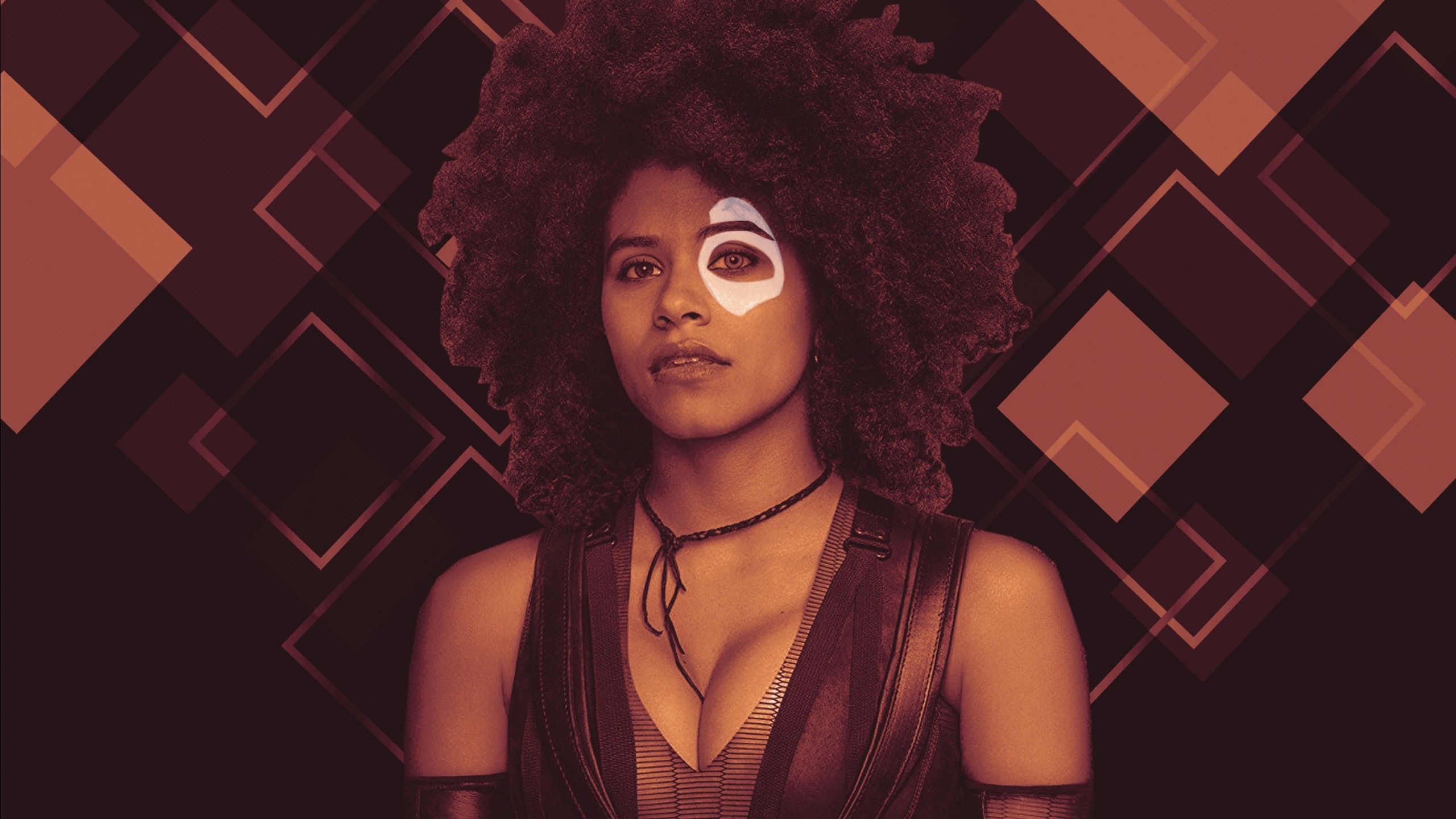 2560x1440 Zazie Beetz as Domino in Deadpool 2 Wallpaper