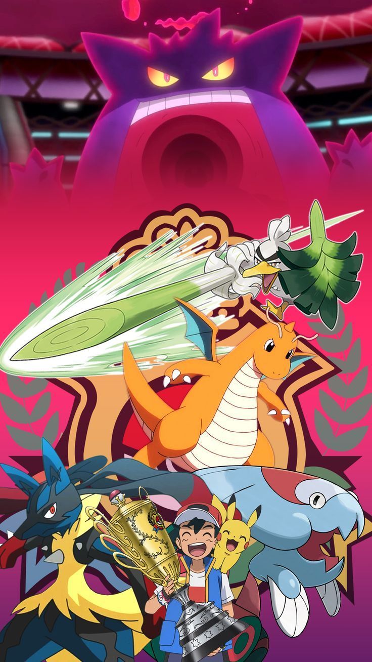 736x1308 Ash Ketchum (satoshi) Pokemon World Champion (pwc) Wallpaper