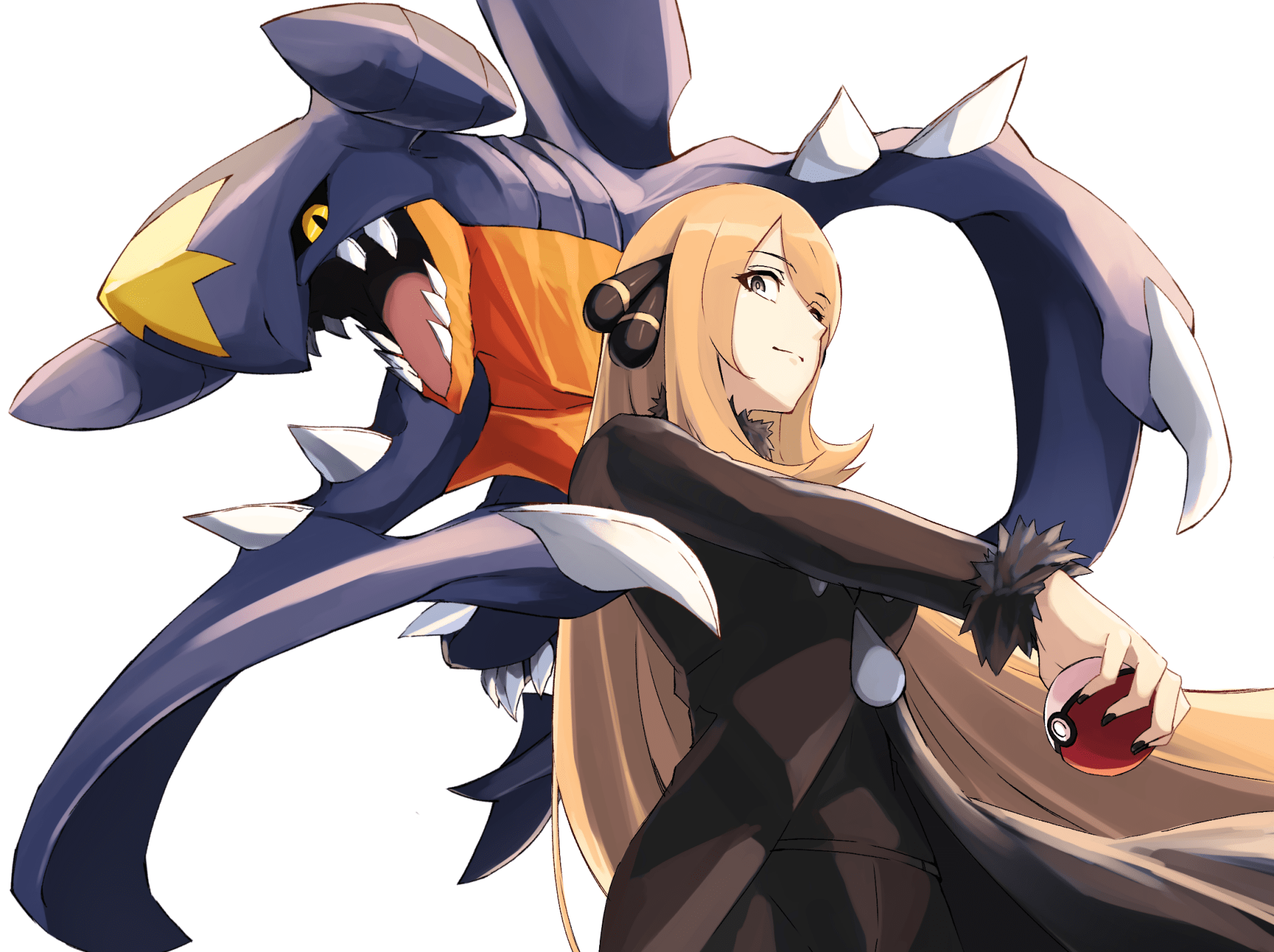 1920x1435 Sinnoh Champion Cynthia & Garchomp