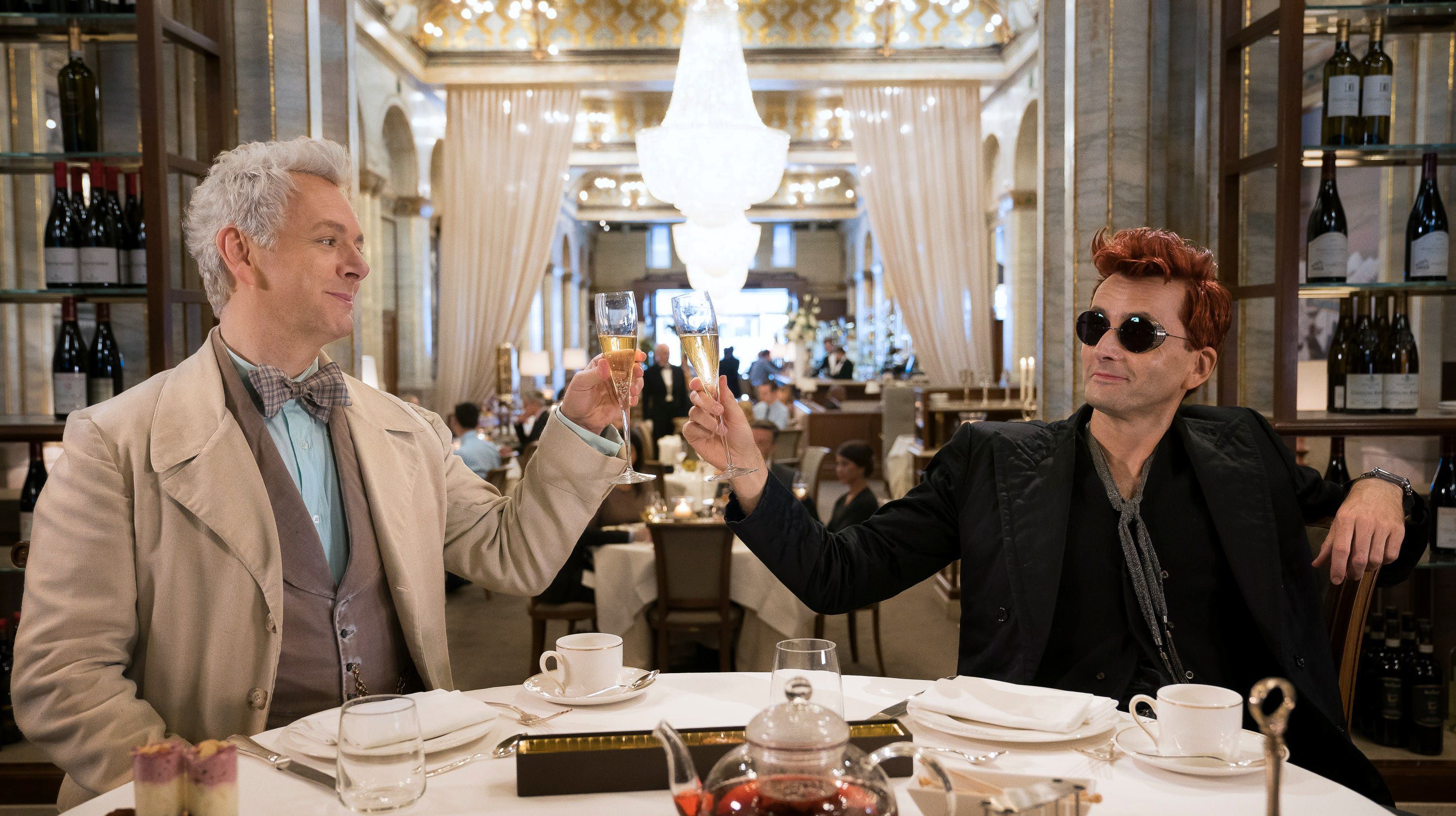 2996x1680 Desktop wallpaper: Crowley (Good Omens), Aziraphale (Good Omens), Good Omens, Michael Sheen, Tv Show, David Tennant 4K free download for PC. 996107