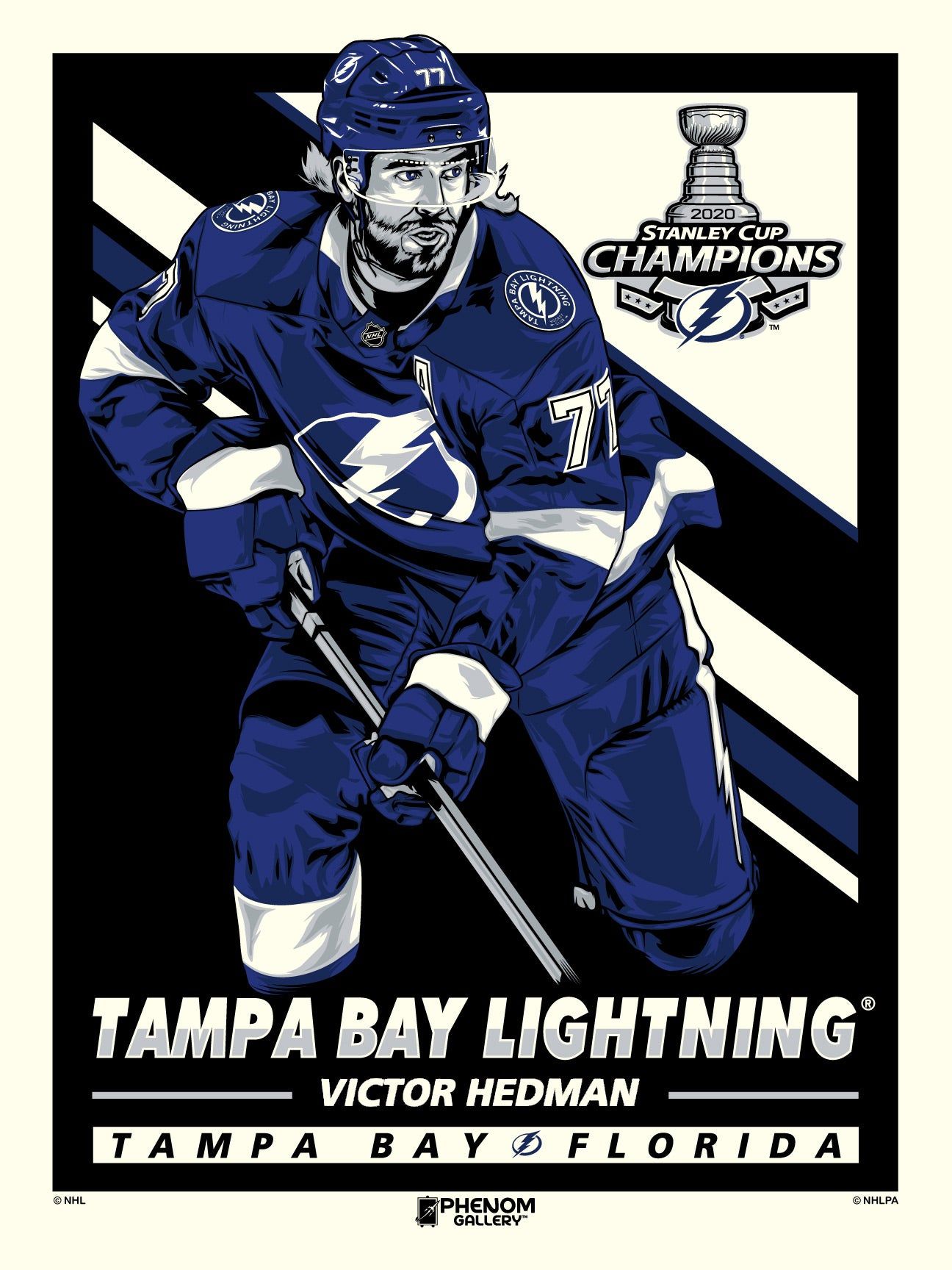 1296x1728 Tampa Bay Lightning '20 Champs Victor Hedman 18x24 Serigraph