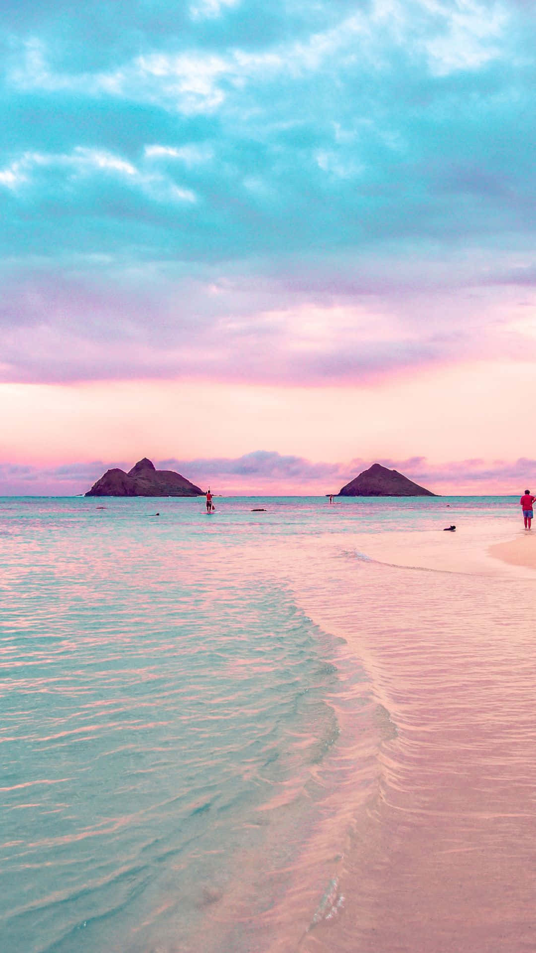 1080x1920 Download A Mesmerizing View Of Pink Beach's Crystal Clear Waters And Vibrant Pink Sands Wallpaper