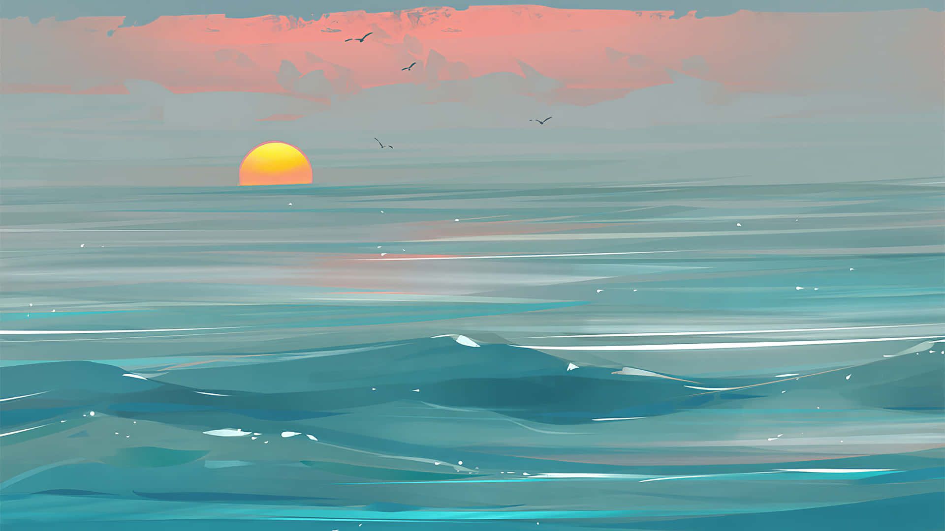 1920x1080 Minimalist Beach Wallpaper