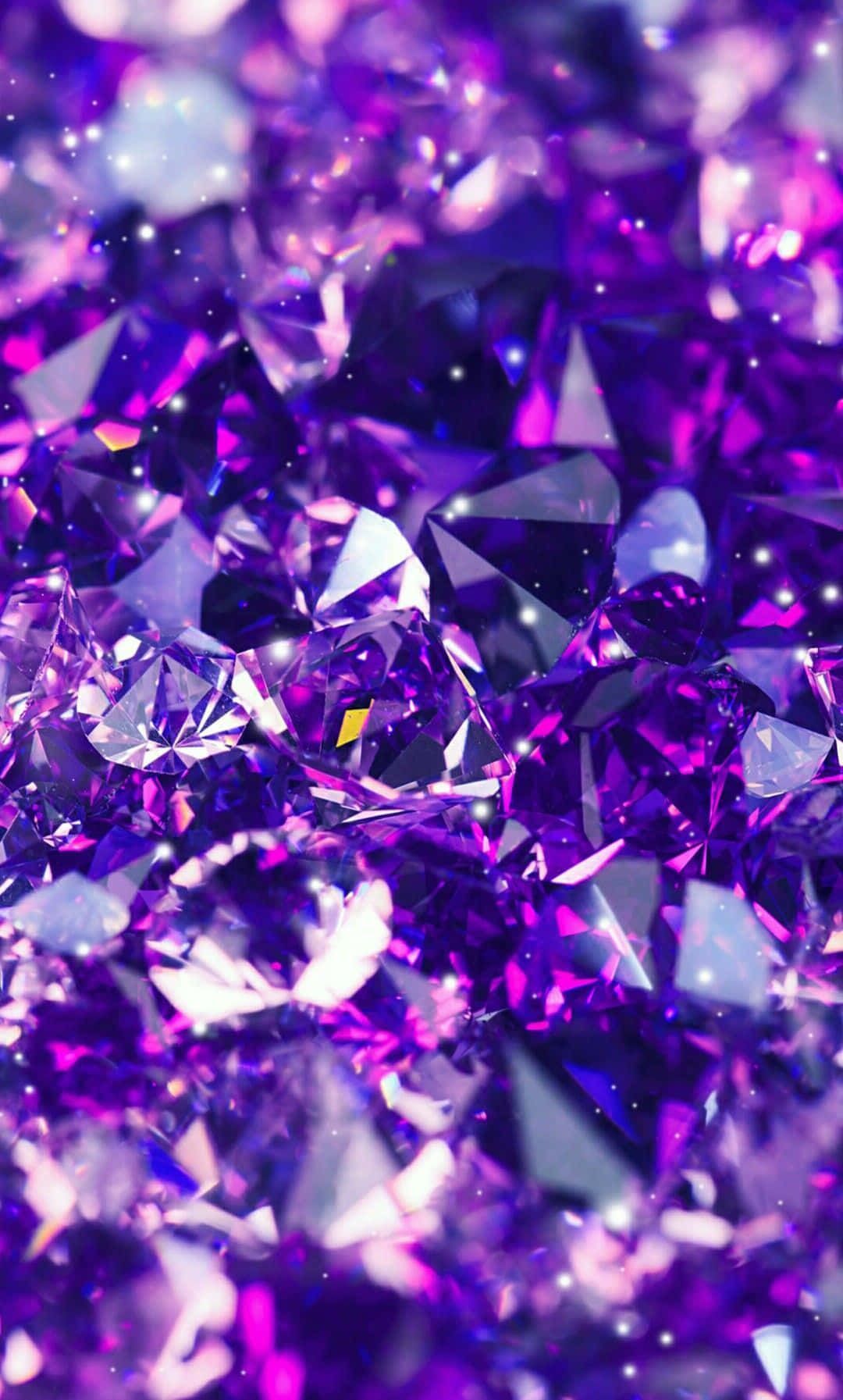 1080x1793 Download Glimmering Purple Gemstones Wallpaper
