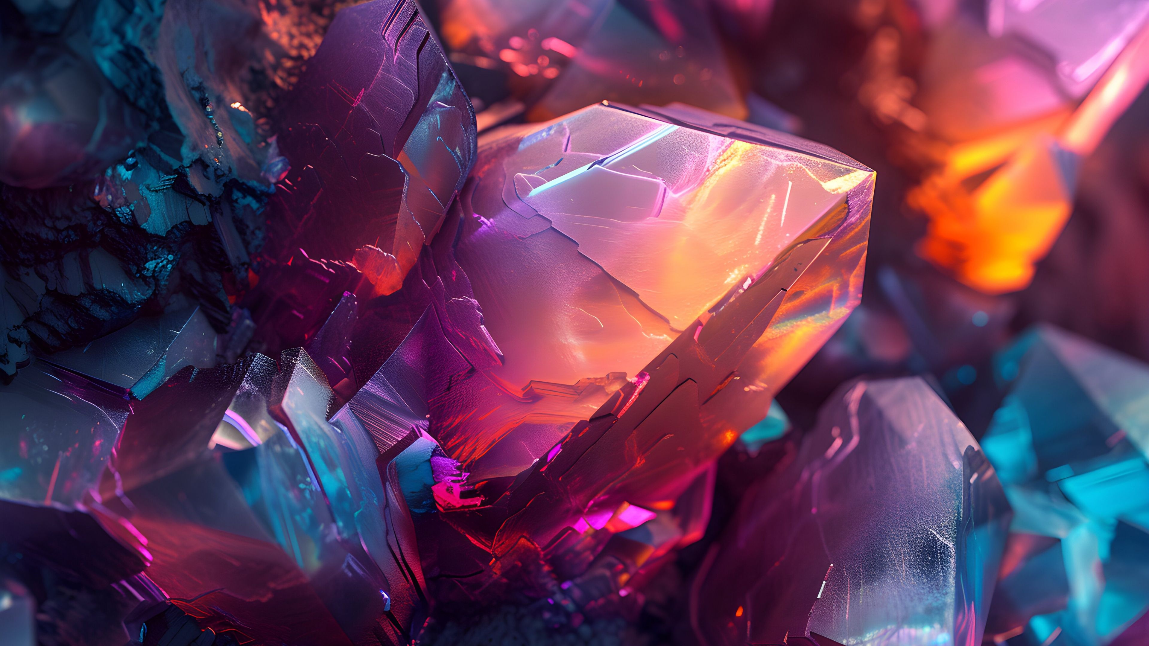 3840x2160 Gemstone Wallpaper 4K, Crystals, Abstract background, 5K