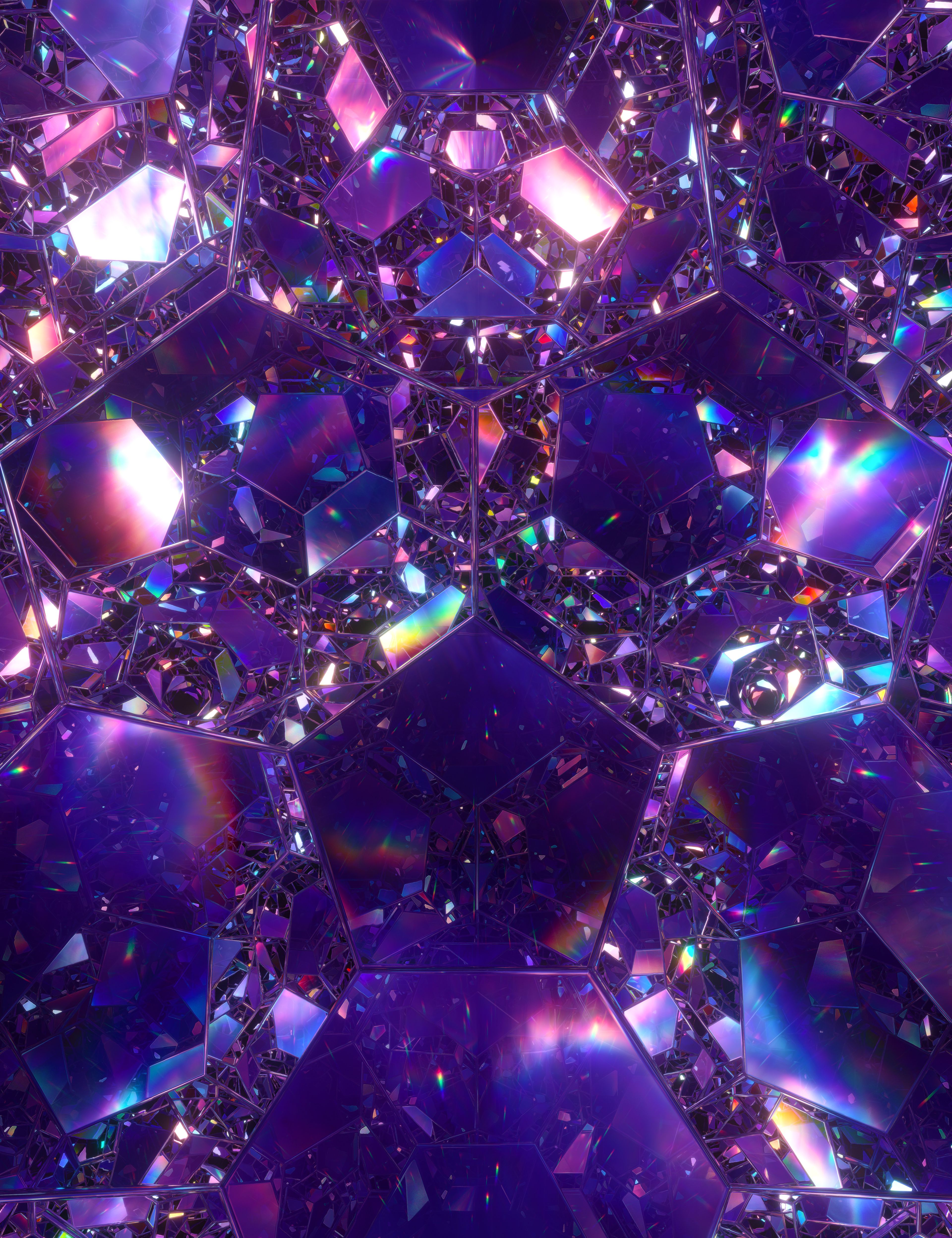3840x4993 Crystals Wallpaper 4K, Rainbow, Dispersion, Mirror