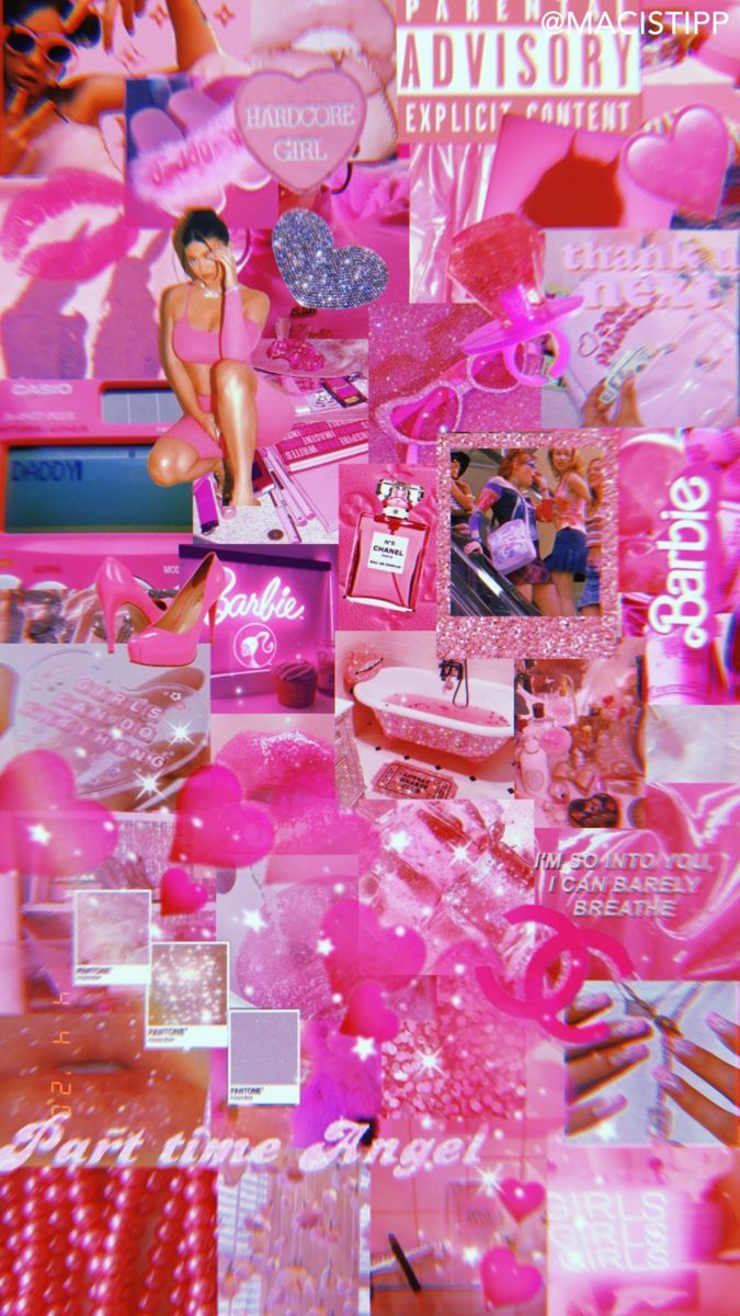 675x1200 pink #hotpink #glam #wallpaper #collage #hotpinkaesthetic #lockscreen #girly