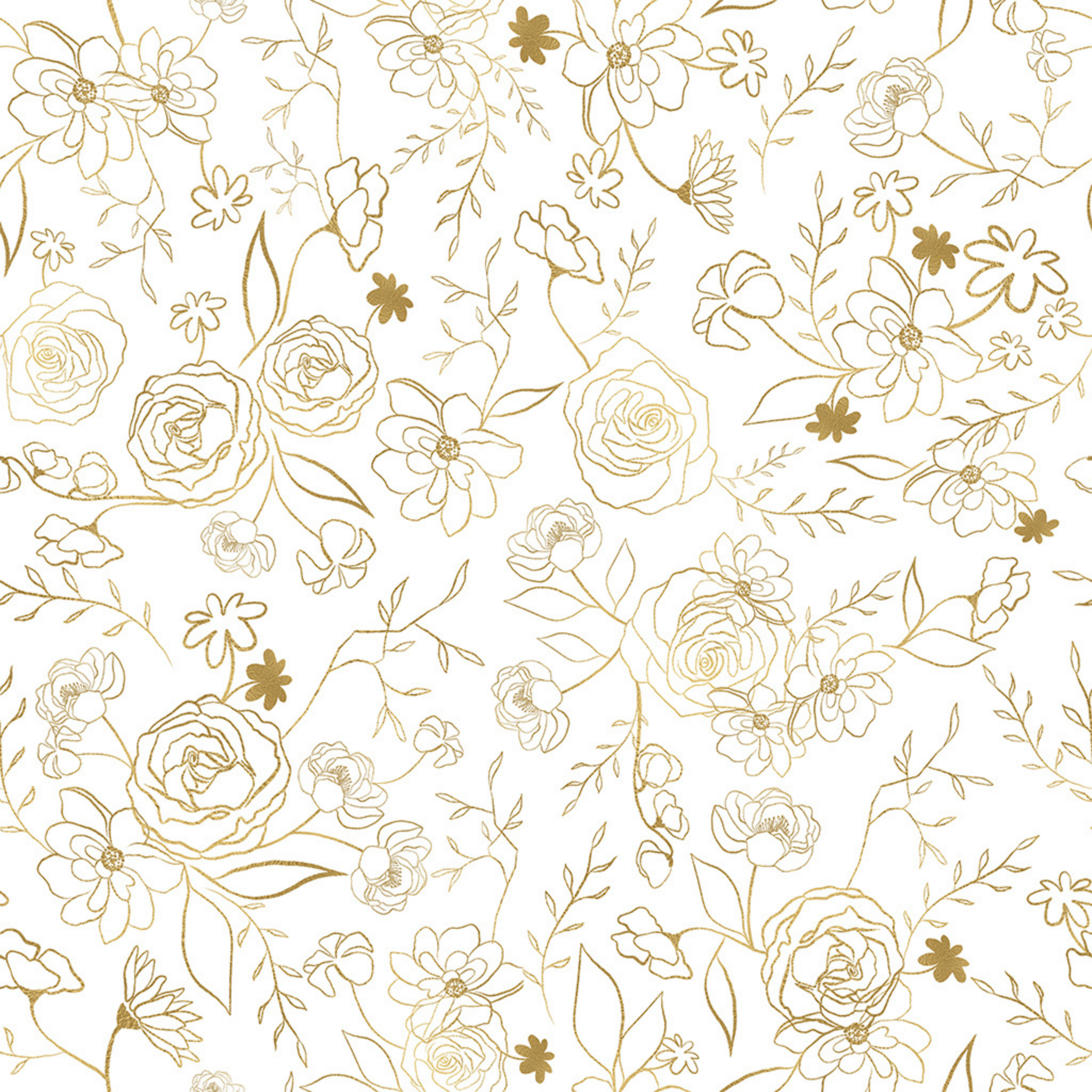 2048x2048 Golden Hour Foil Floral Peel And Stick Wallpaper