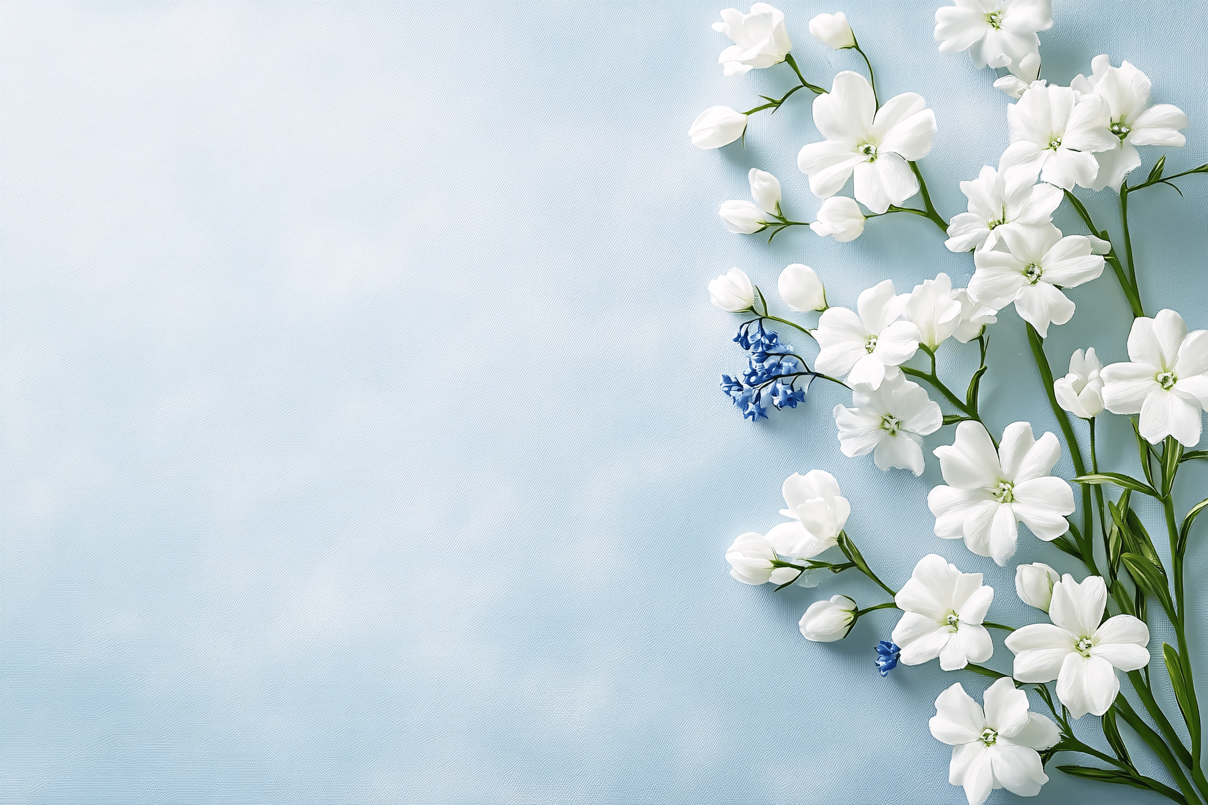 4032x2688 Free Download Elegant Floral Background with White Flowers and Blue Accents