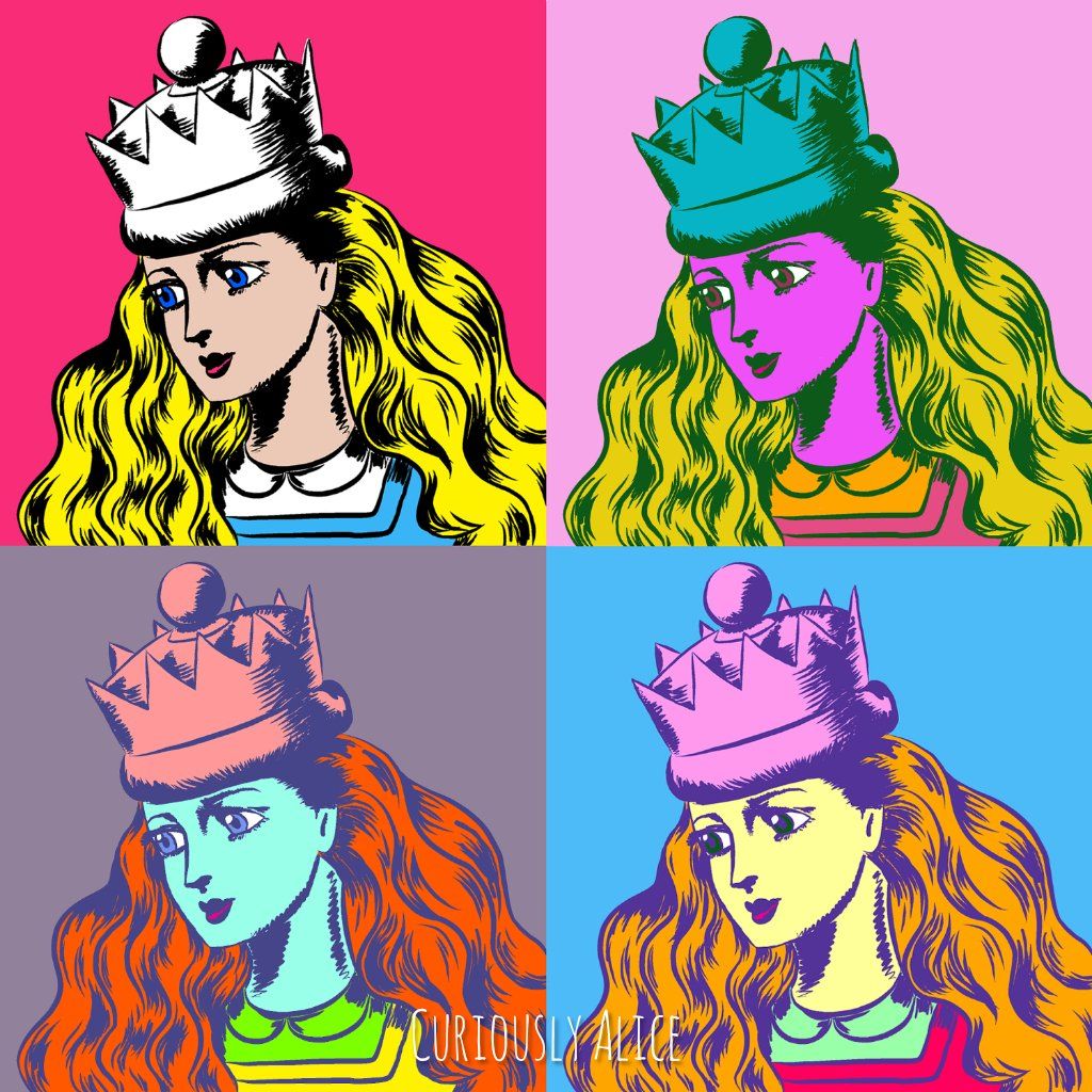 1024x1024 Art Nouveau, Pointillism and Pop Art. Should I try Cubism next? #ArtistOnTwitter #AliceInWonderland