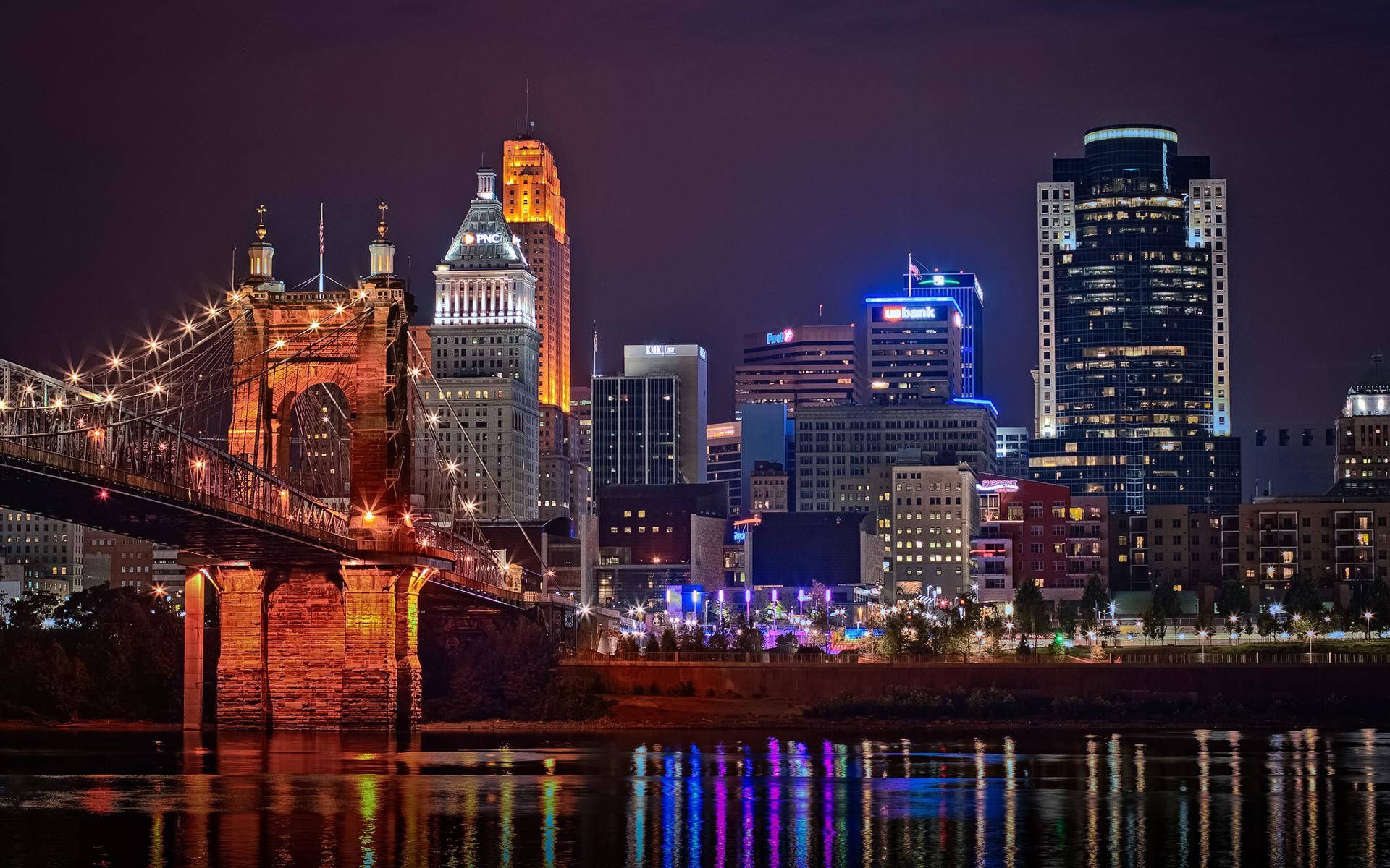 1920x1200 Download Cincinnati Ohio During The Night Wallpaper