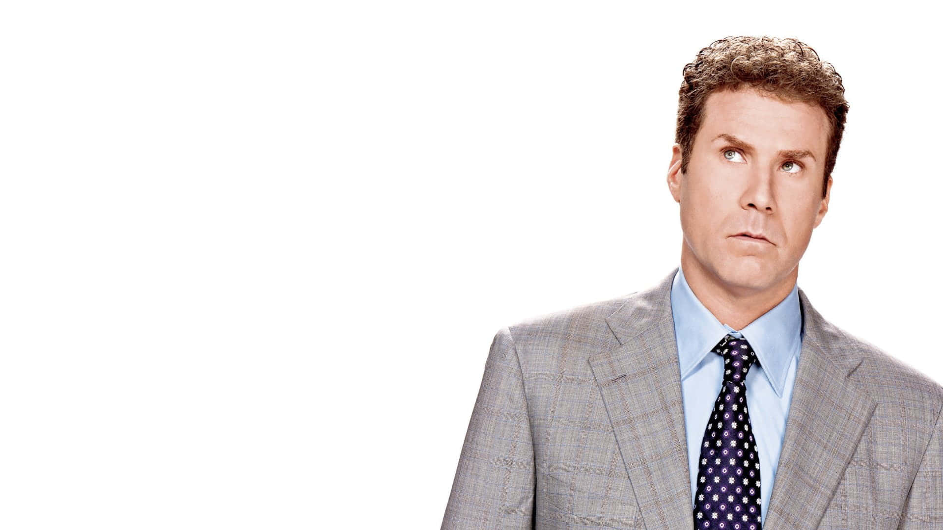 1920x1080 Download Will Ferrell striking a cool pose wearing a blue suit and tie Wallpaper