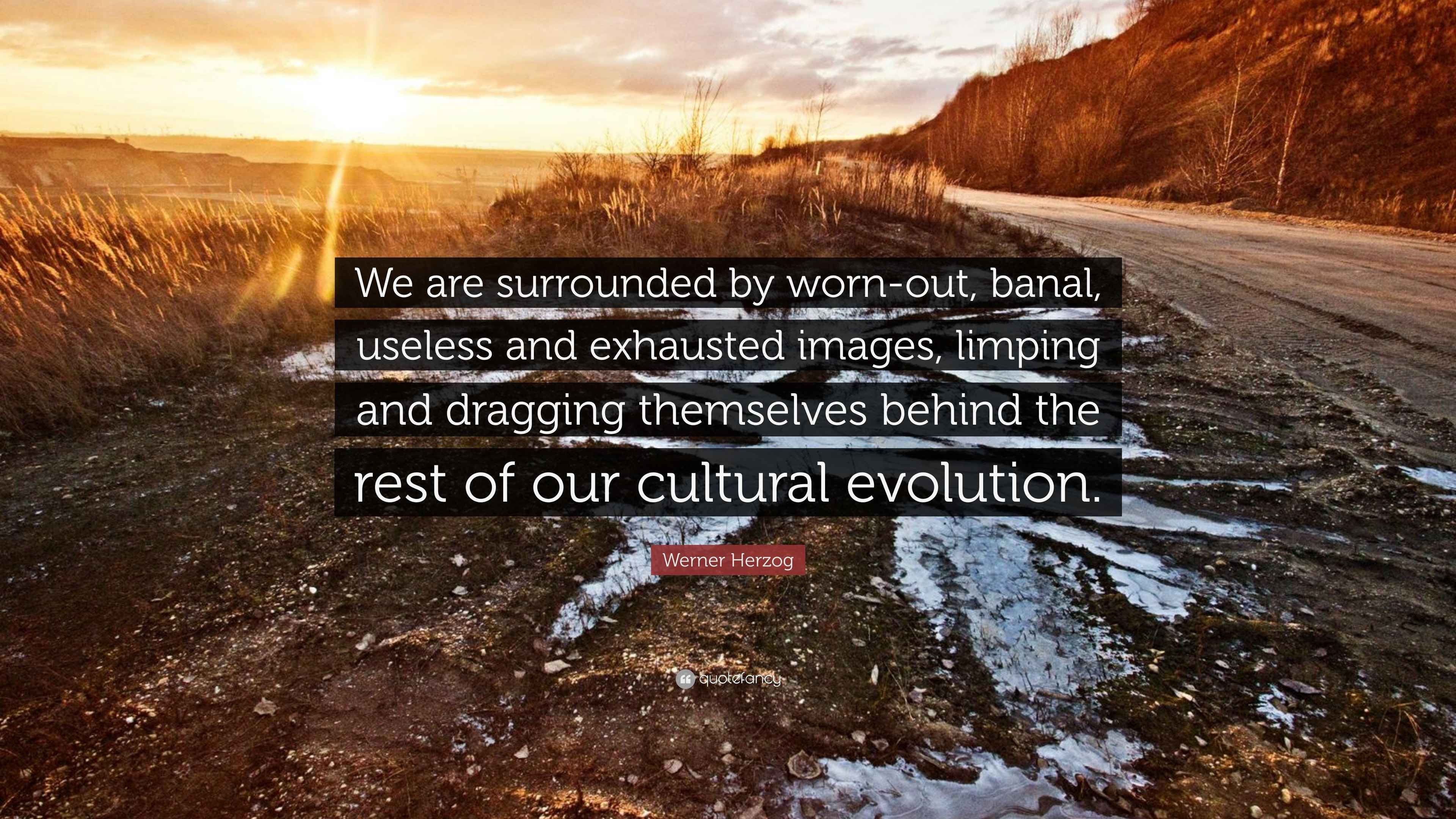 3840x2160 Werner Herzog Quote: “We Are Surrounded By Worn Out, Banal, Useless And Exhausted Image, Limping And Dragging Themselves Behind The Rest Of.”