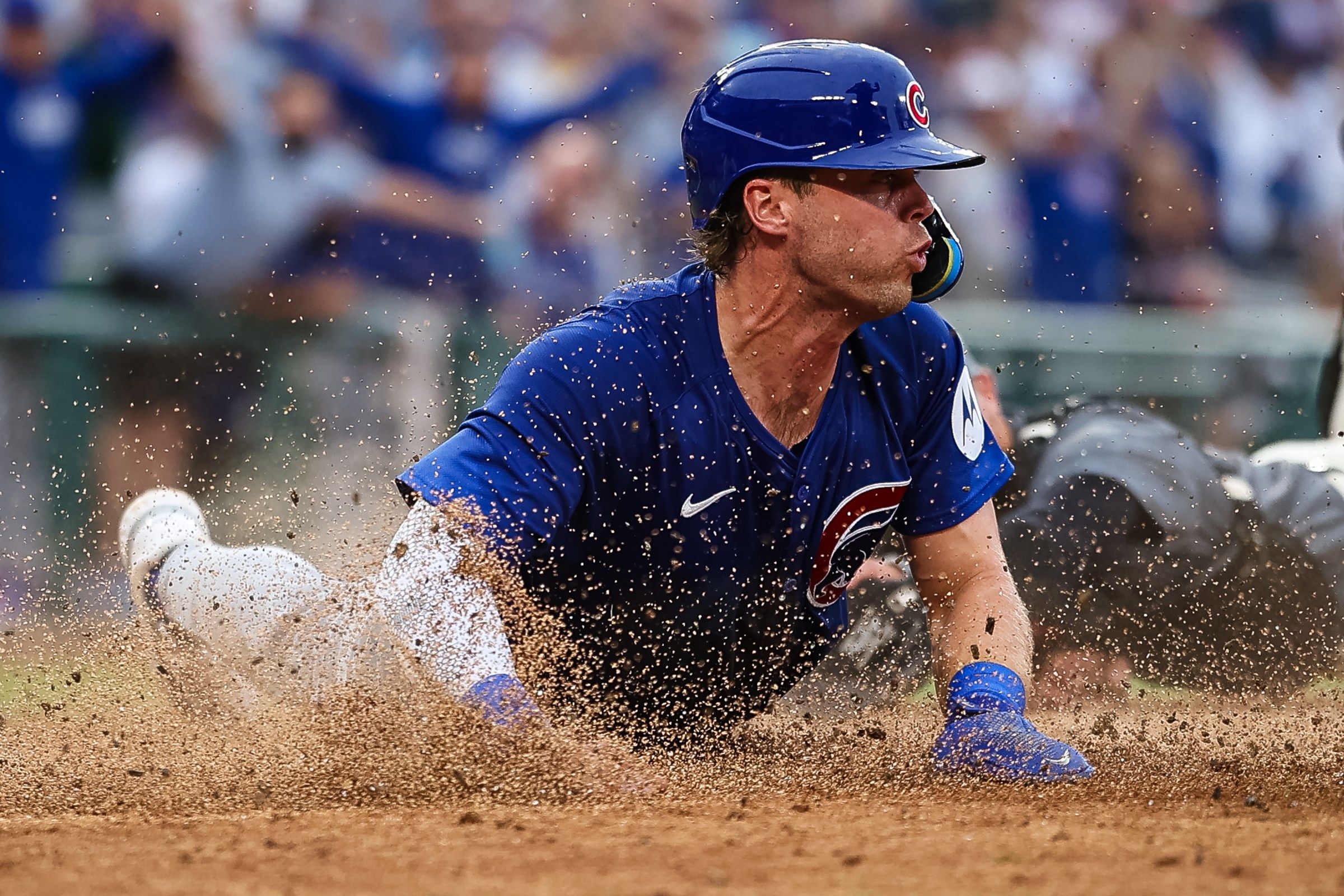 2400x1600 Cubs player profiles: Nico Hoerner. Bleed Cubbie Blue