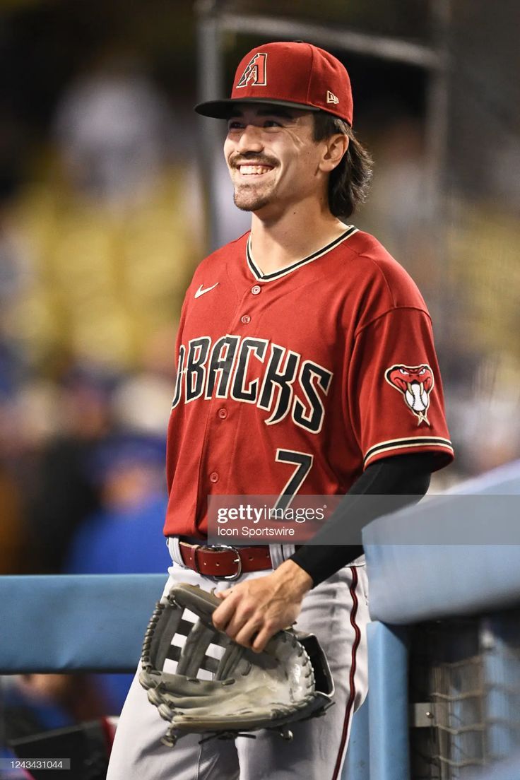 736x1104 Arizona Diamondbacks left fielder Corbin Carroll looks on after the