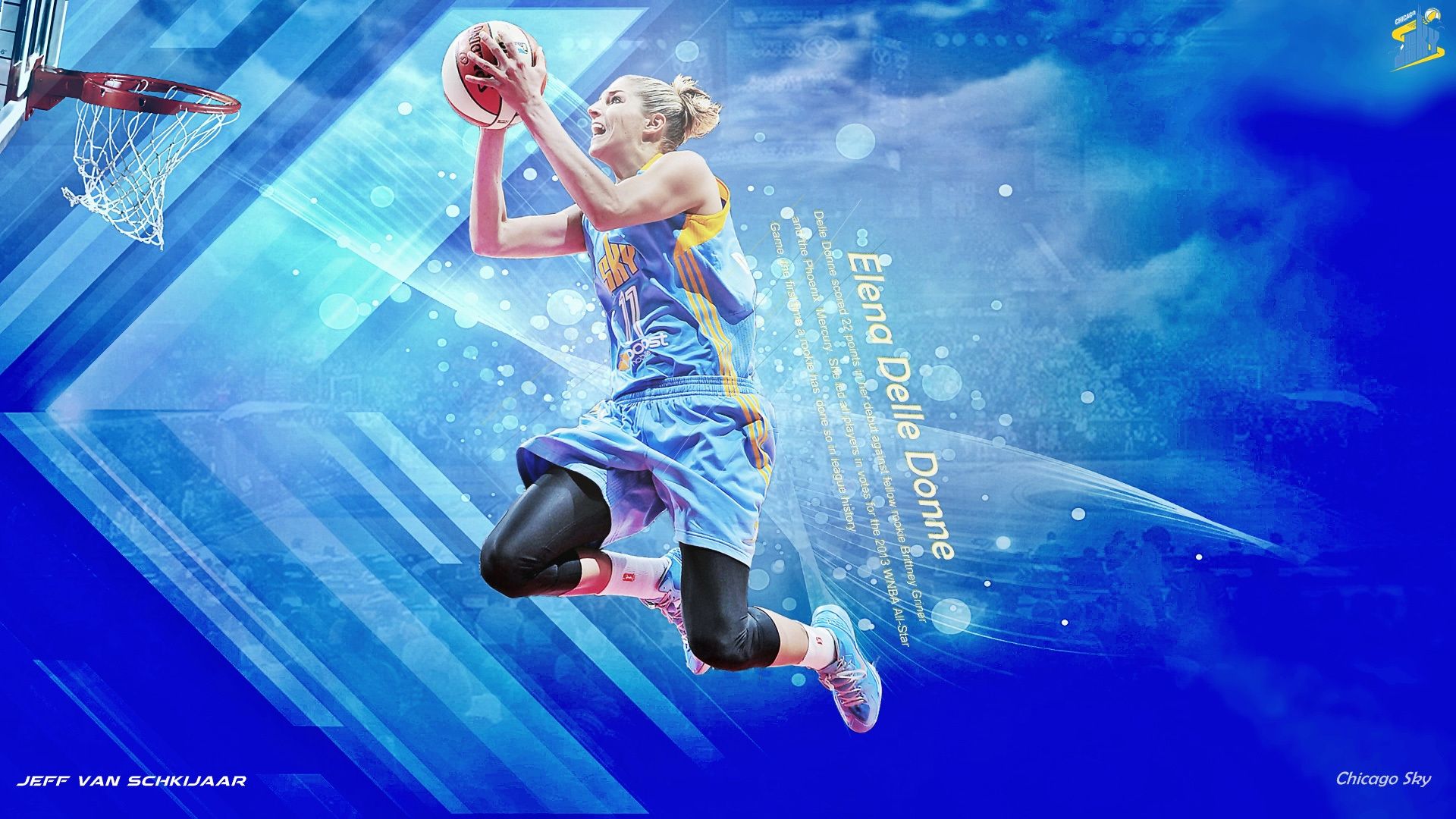 1920x1080 Wallpaper basketball, chcago sky, WNBA, elena delle donn for mobile and desktop, section спорт, resolution 1920x1080