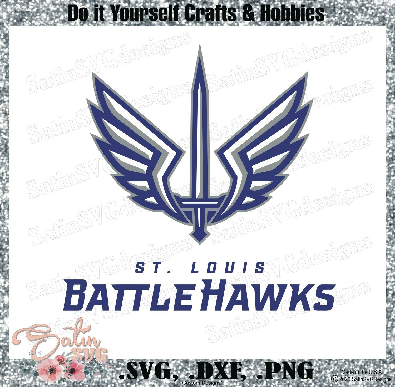 1500x1472 St. Louis Battlehawks XFL Football NEW Custom Logo Designs. SVG Files, Cricut, Silhouette Studio, Digital Cut Files, Infusible Ink