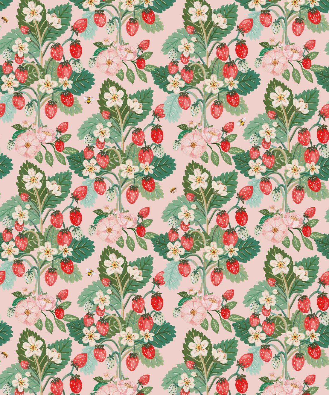 1100x1320 Strawberries Wallpaper • Hand Painted Fruit USA