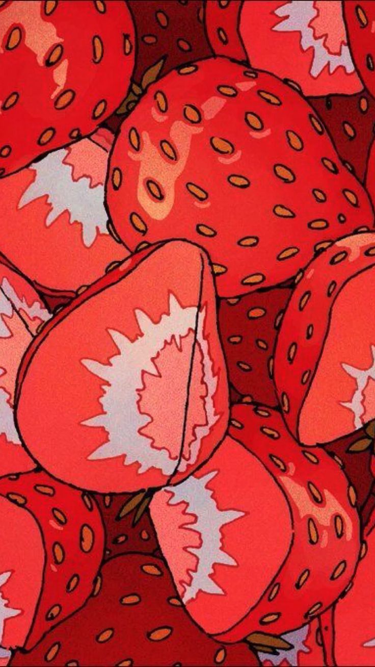 736x1308 aesthetic strawberry wallpaper