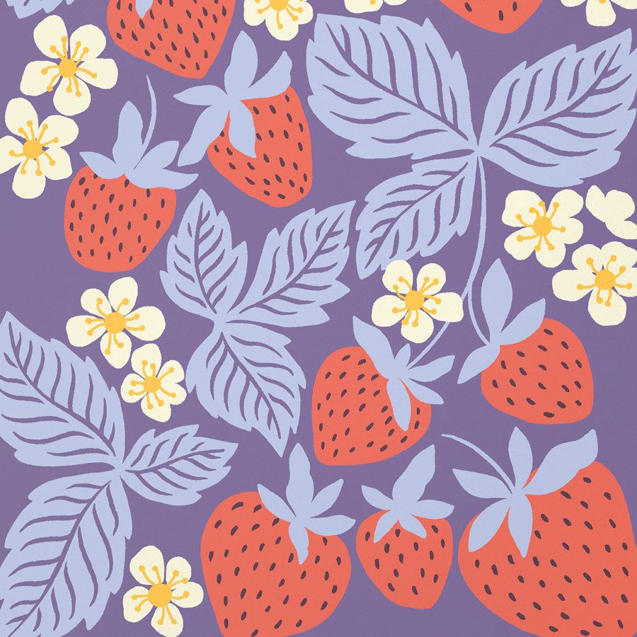 900x900 Strawberry Patch Giclée Art Print: Botanical Garden Wall Décor