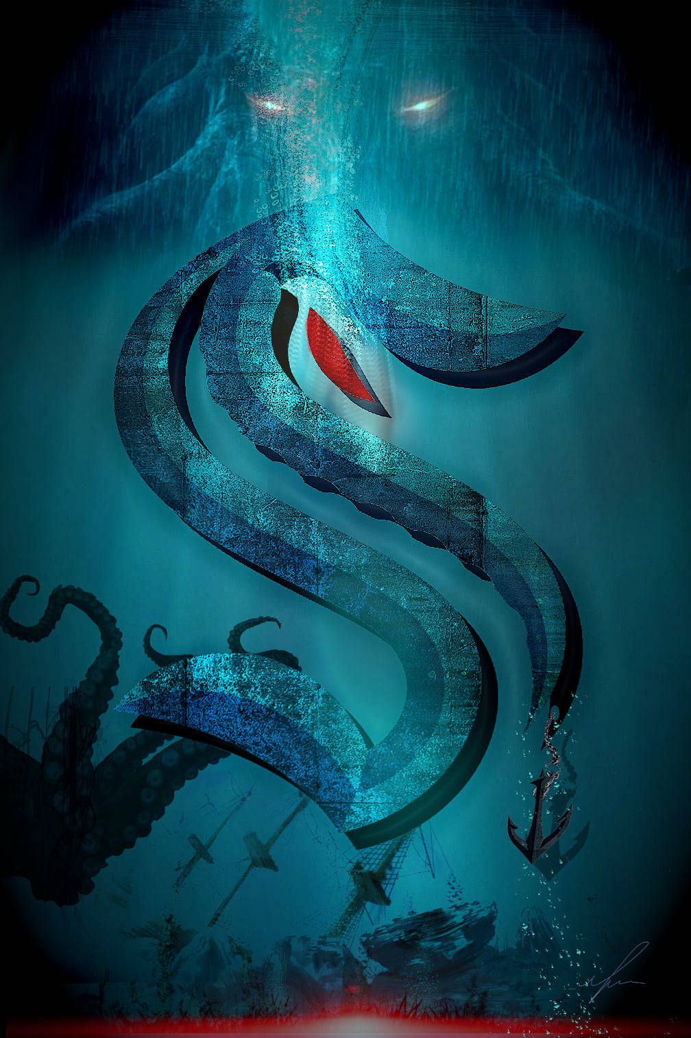 1008x1514 Download Seattle Kraken Under The Sea Logo Wallpaper