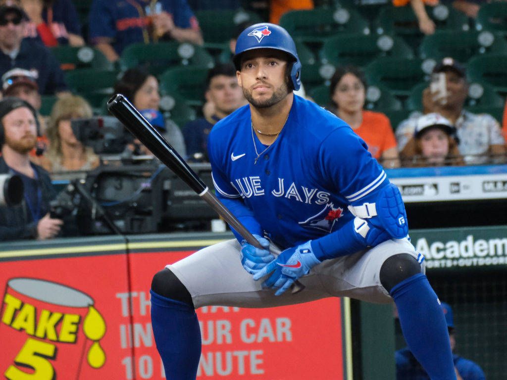 1024x768 Download George Springer Toronto Blue Jays Squat Pose Wallpaper