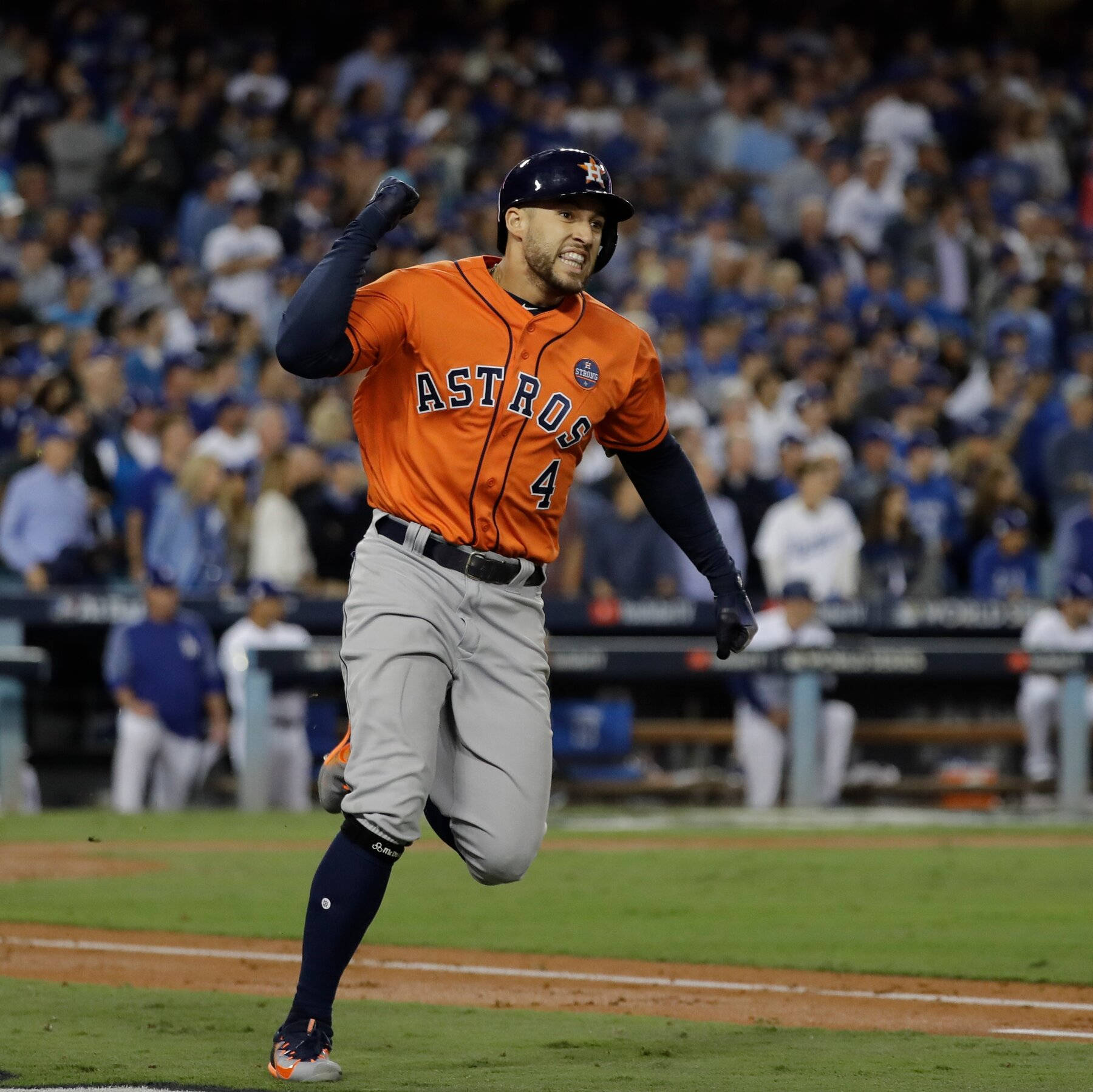 1800x1799 Download George Springer Wearing Orange Jersey Wallpaper