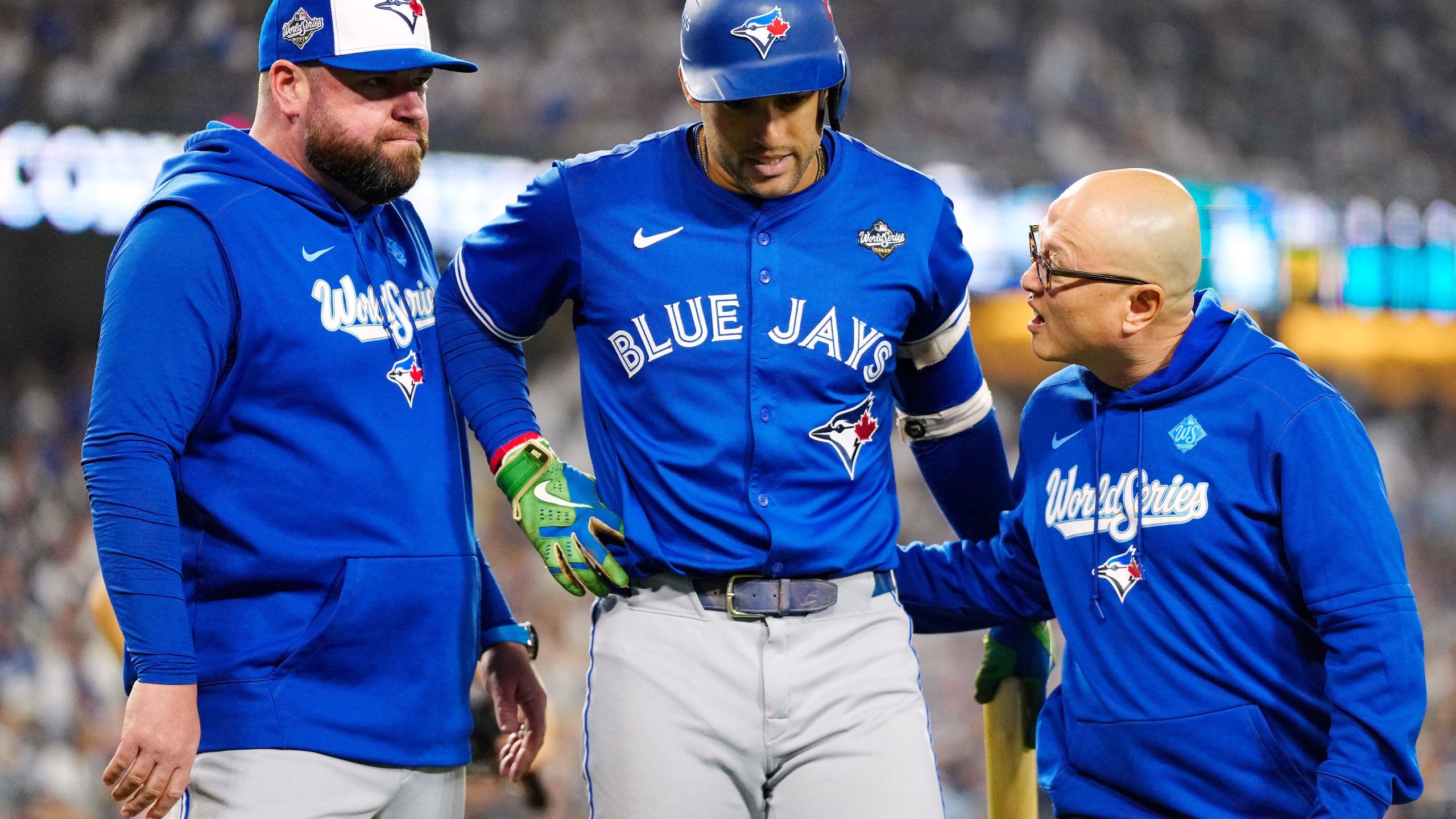 2560x1440 Injured DH George Springer out of Blue Jays' starting lineup for 2nd straight World Series game