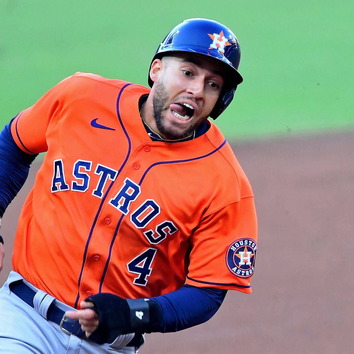 1400x1400 Download George Springer His Tongue Sticking Out. Wallpaper