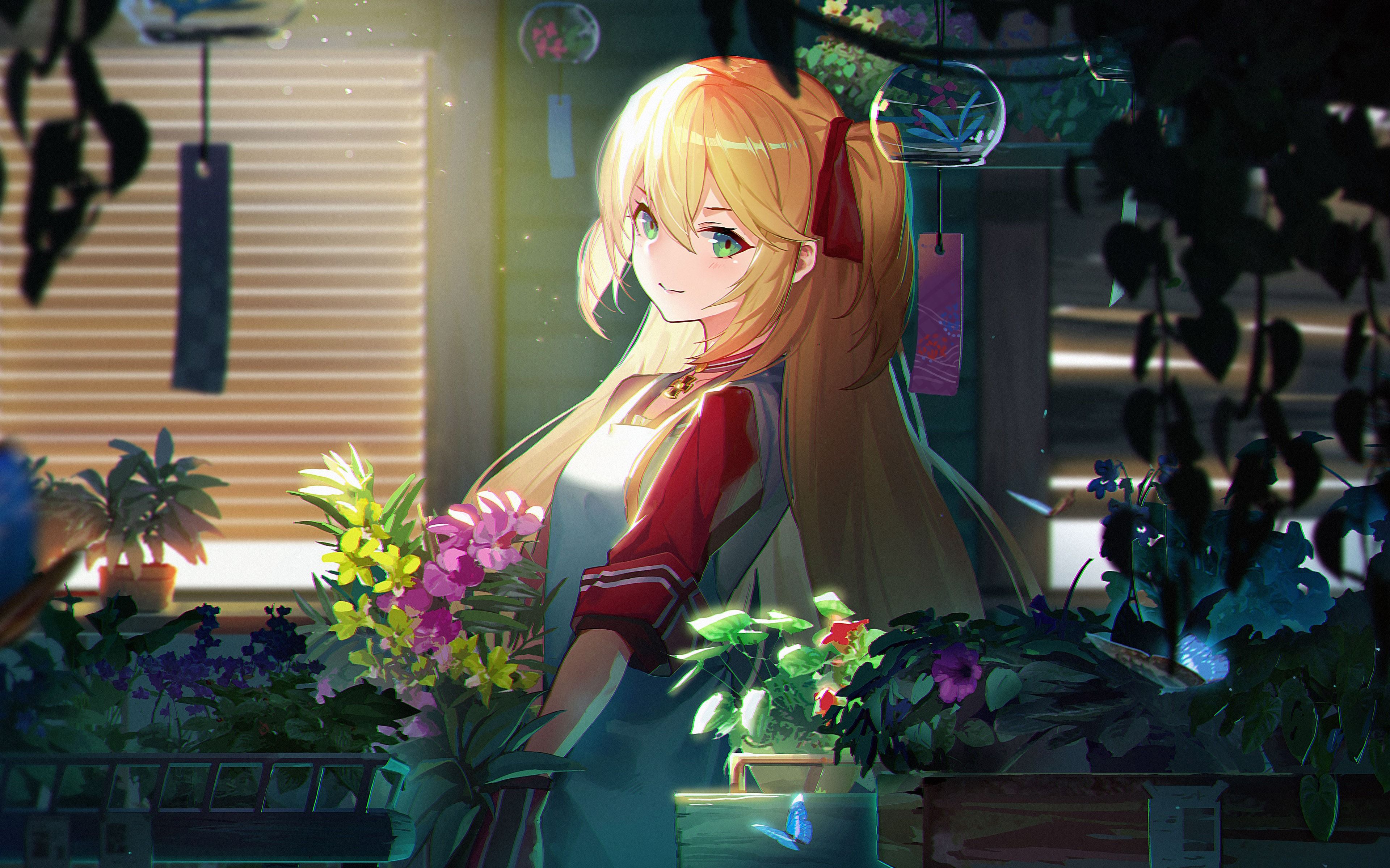 3840x2400 Green eyes Anime girl 2020 High Quality Desktop