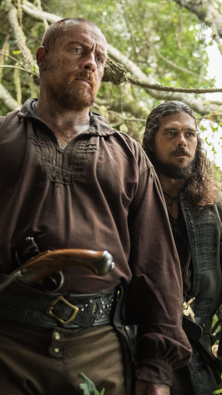 750x1334 Phone wallpaper: Captain Flint (Black Sails), Tv Show, Black Sails, Luke Arnold, John Silver (Black Sails), Toby Stephens 1310285