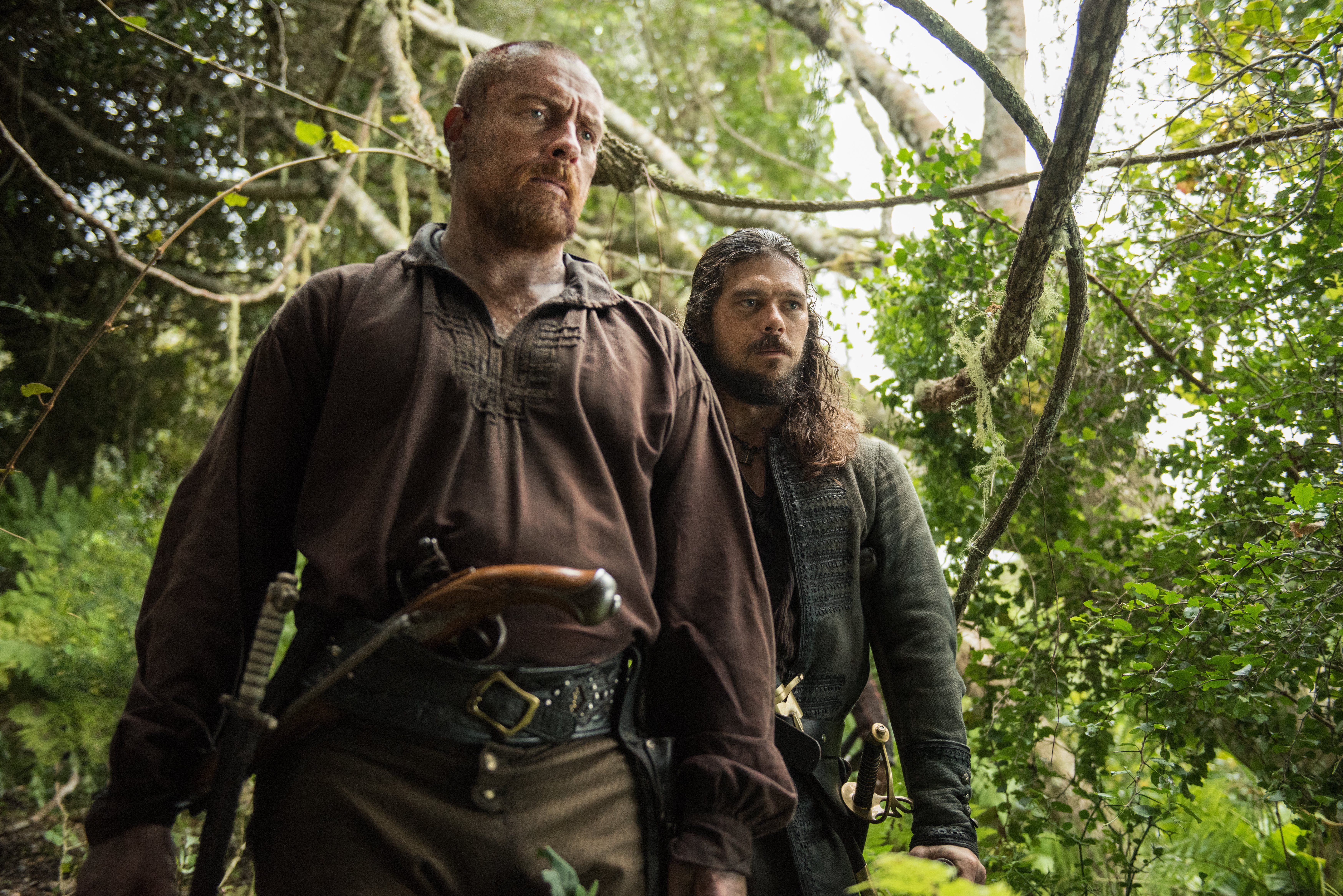 6989x4664 Phone wallpaper: Captain Flint (Black Sails), Tv Show, Black Sails, John Silver (Black Sails), Luke Arnold, Toby Stephens 827173