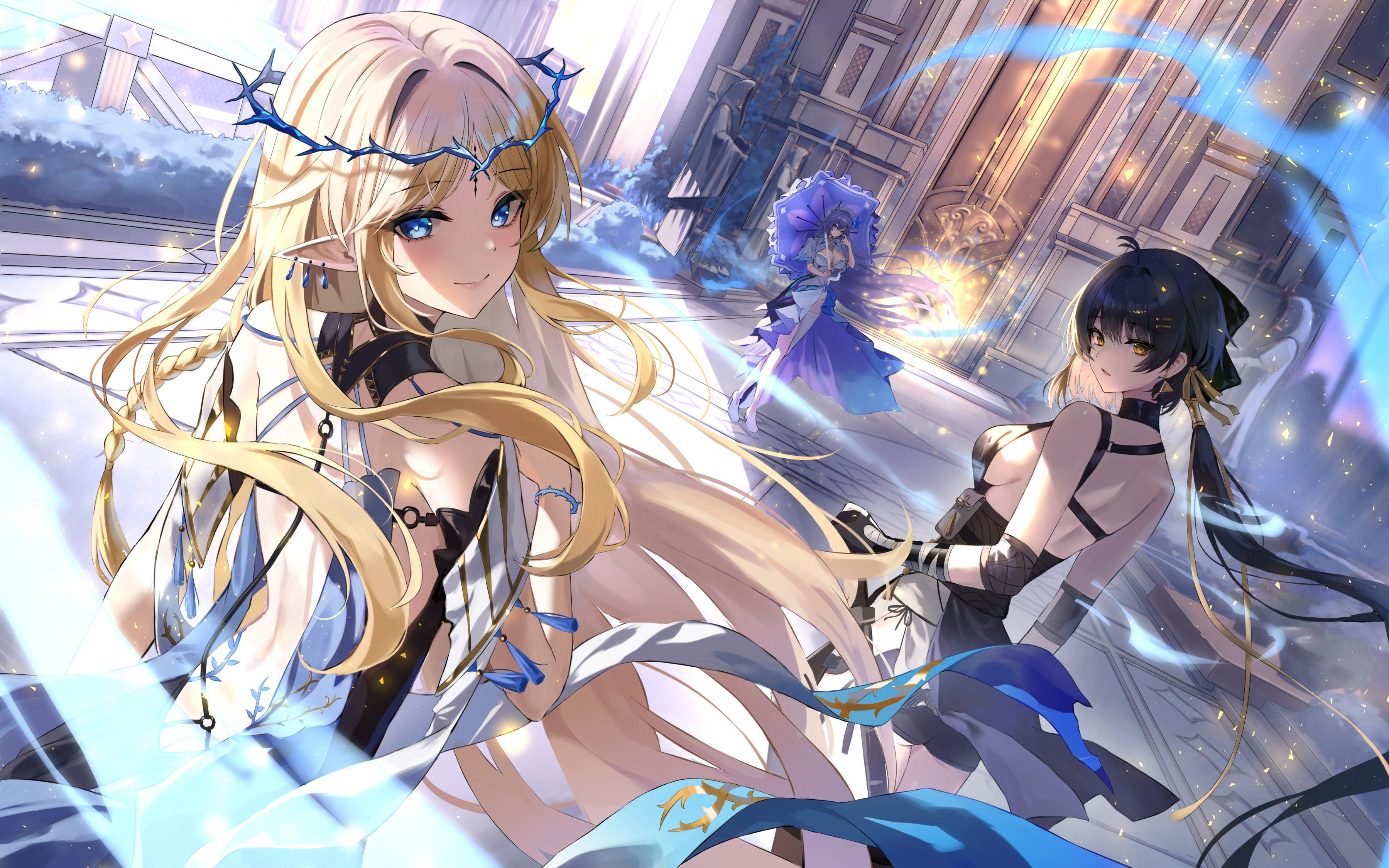 3600x2250 Cartethyia, Rover, and Cantarella [art by Lkeris_]