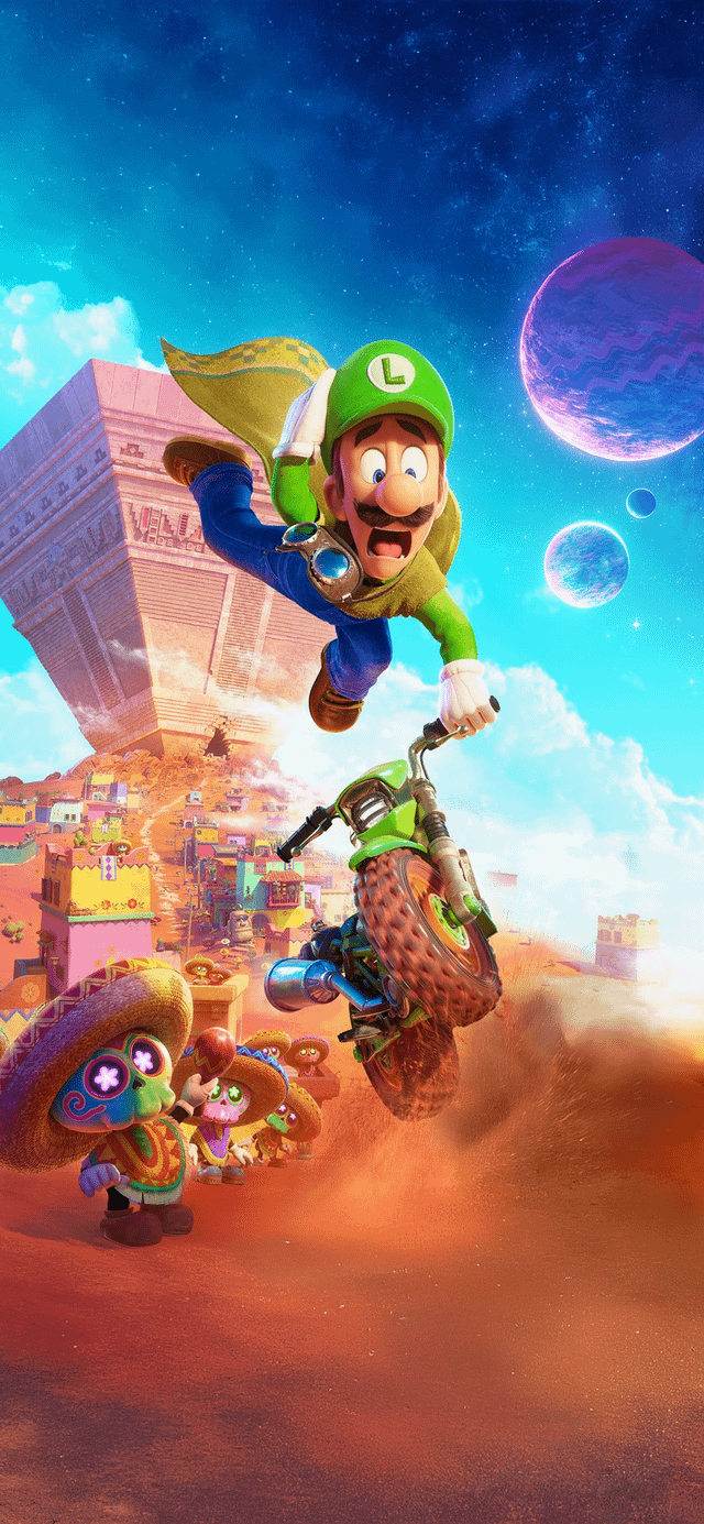 640x1385 Took the new Super Mario Galaxy movie character posters for Mario and Luigi, removed the text and formatted them as mobile wallpaper