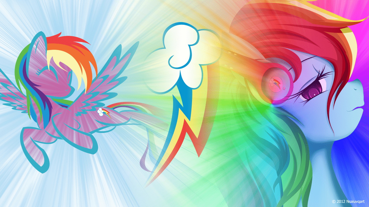 1280x720 Rainbow Dash Listening To Music, sparkle, art wallpaper. Rainbow