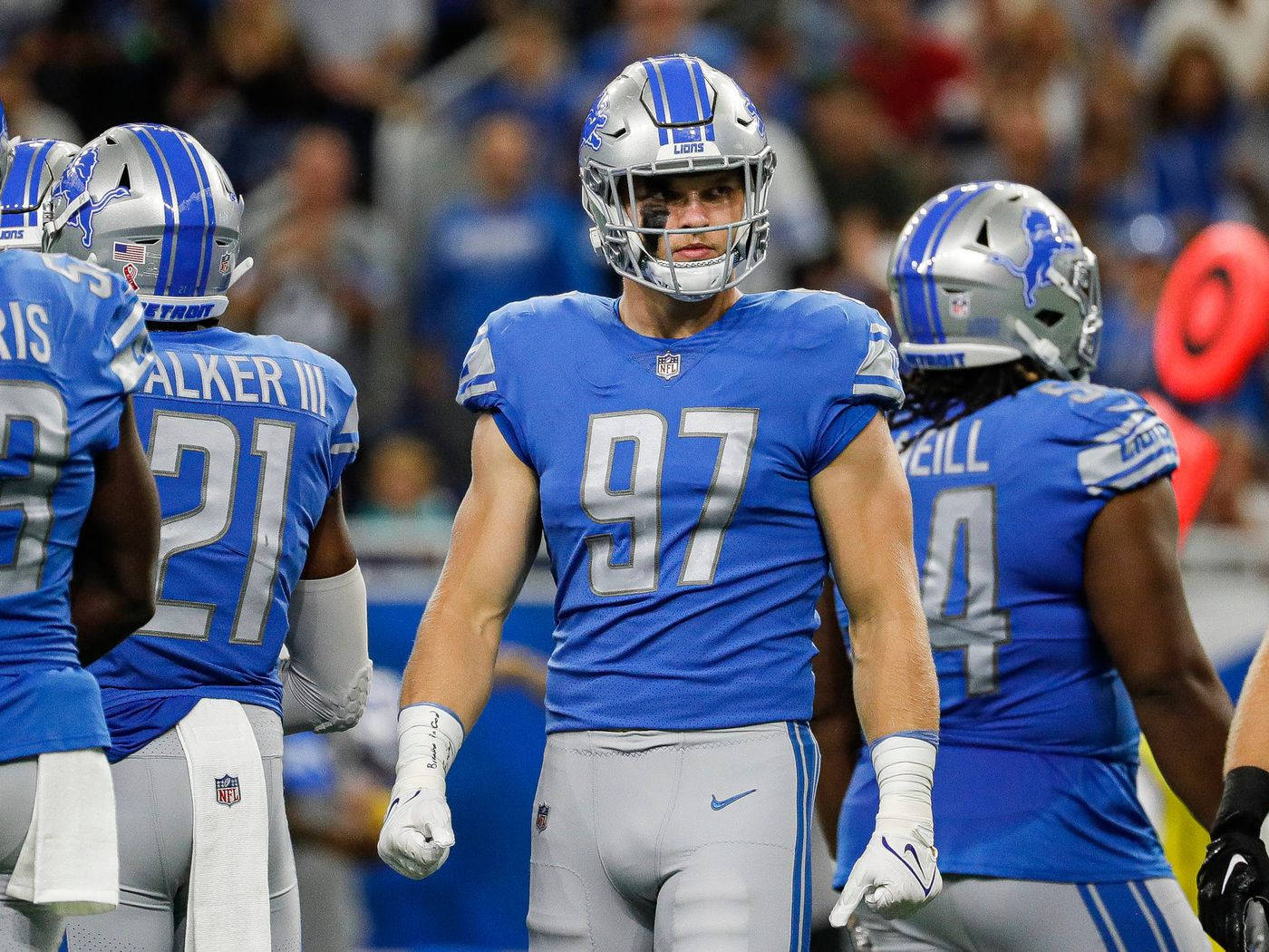 1400x1050 Download NFL Detroit Lions No.97 Aidan Hutchinson Wallpaper