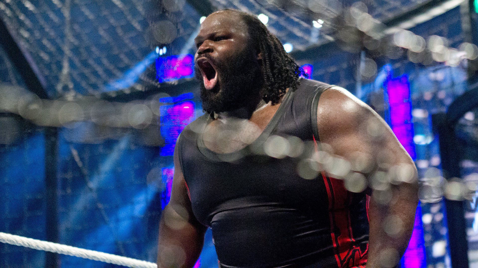 1920x1080 Mark Henry throws Randy Orton through plexiglass: Elimination Chamber 2013